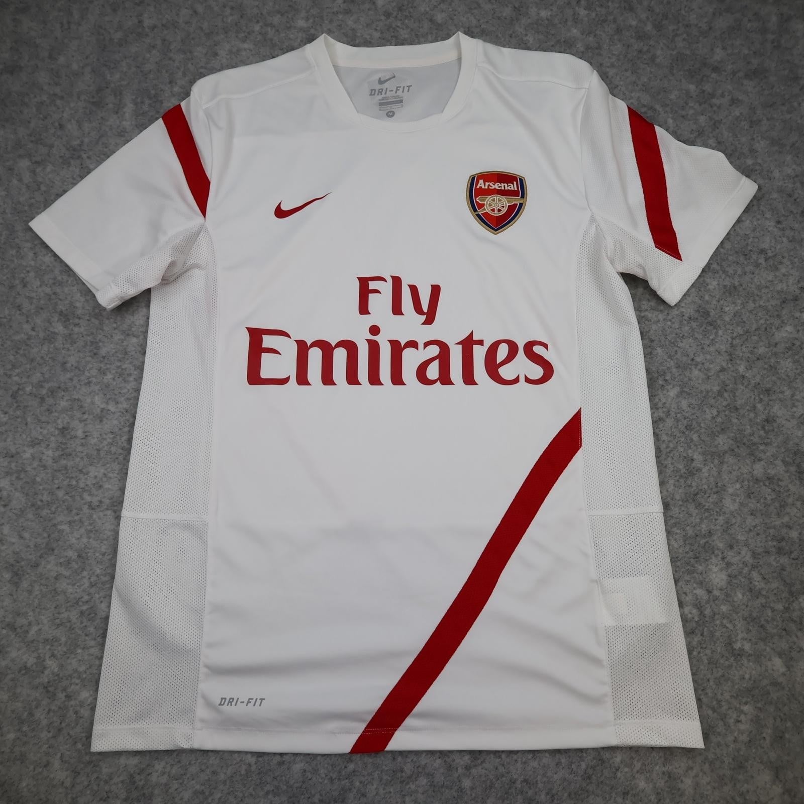 Arsenal Shirt Mens Medium White Training Nike Dri-FIT 2011 2012 Soccer Jersey