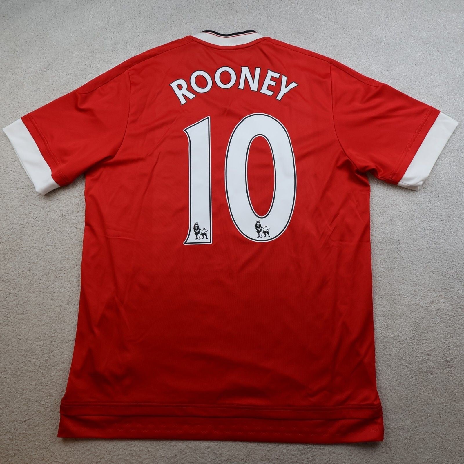 Manchester United Shirt Large Red Home Kit 2015 2016 Adidas Jersey Wayne Rooney