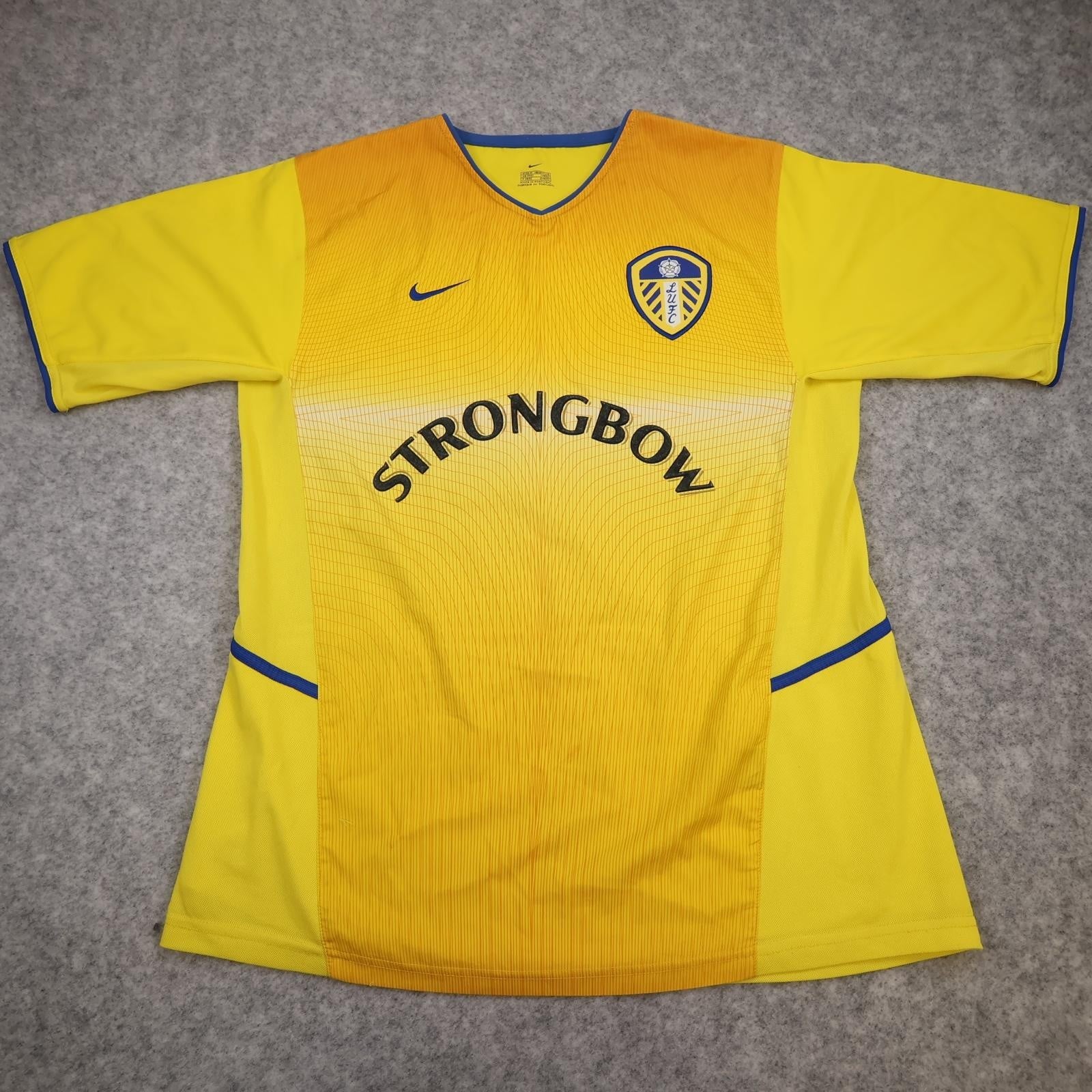 Vintage Leeds United Shirt Mens Medium Yellow Away 2000 2002 Nike Strongbow