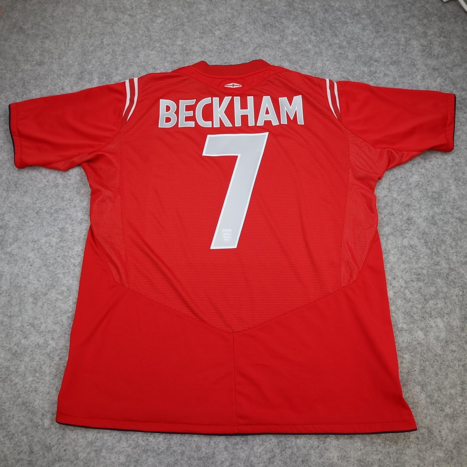 Vintage England Away Shirt Mens XL Red 2004 2006 Football Umbro Beckham Jersey