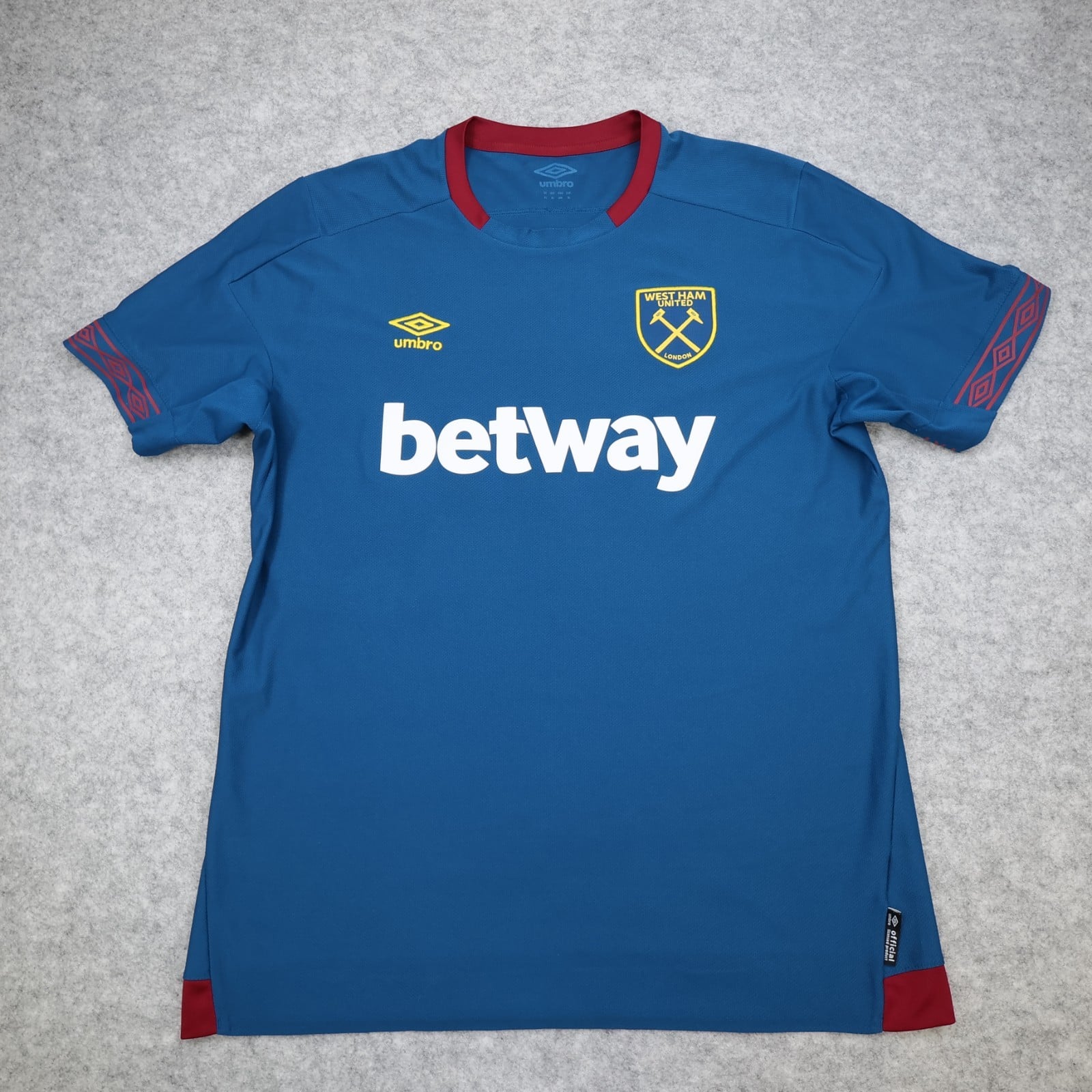 West Ham Shirt Extra Large Blue 2018 2019 Umbro Away Shirt Soccer Jersey
