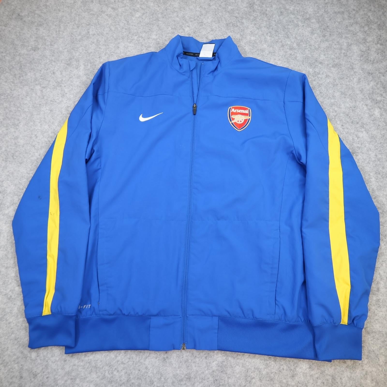 Arsenal Jacket Mens Extra Large Blue Yellow Football Nike Dri Fit 2013 2014