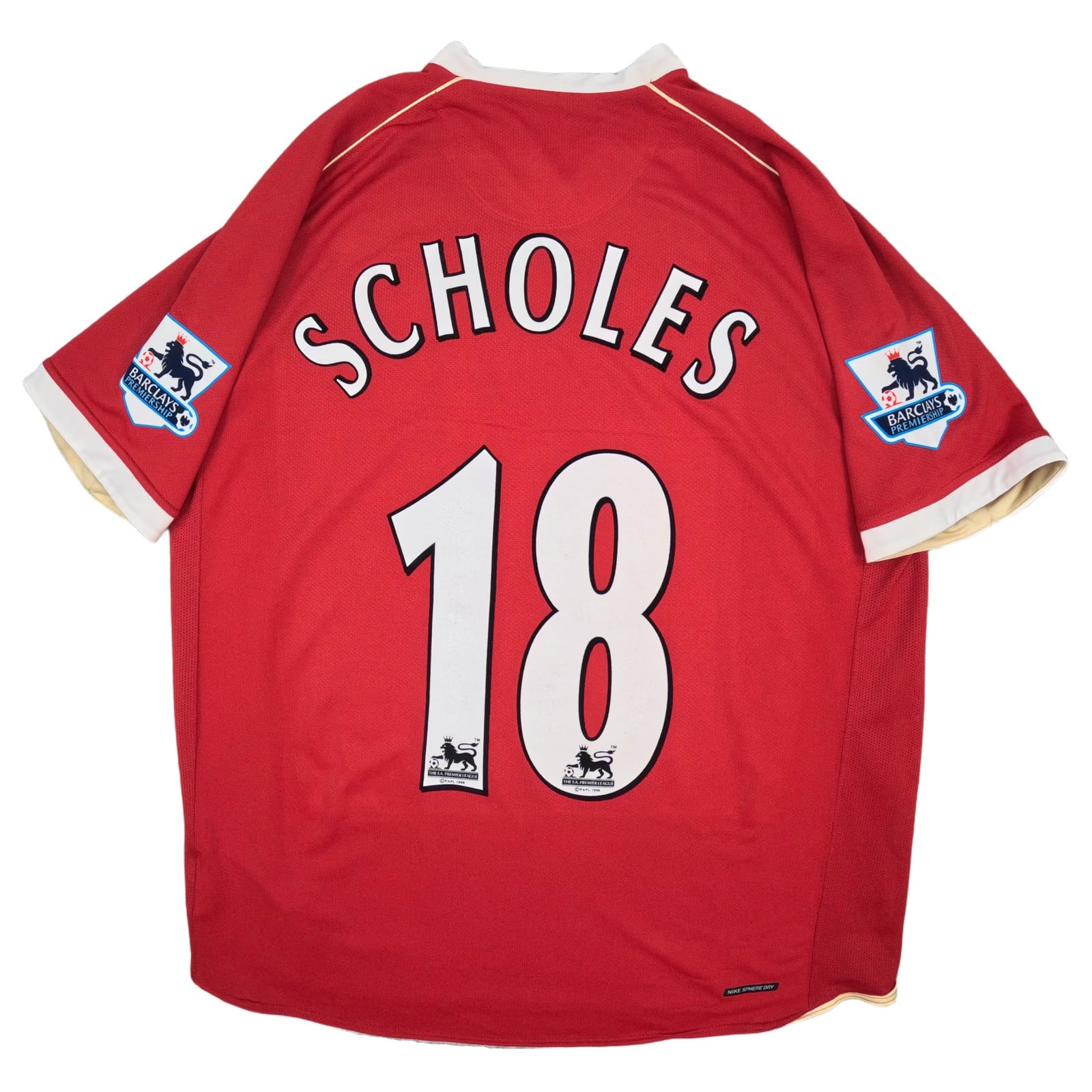 Manchester United Football Shirt Large Red Home 2006 2007 Nike Scholes 18 Jersey