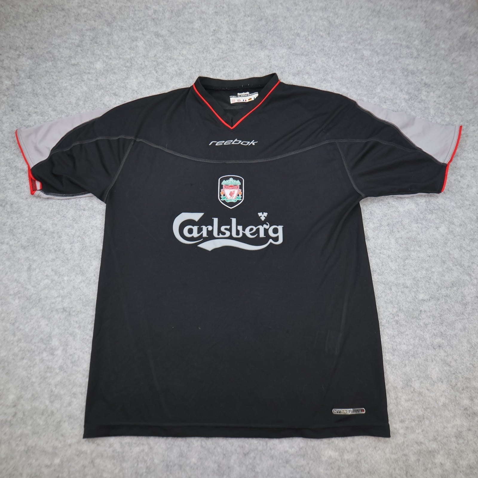 Vintage Liverpool Shirt Large Black Away Kit 2002 2004 Reebok 40 42 Jersey