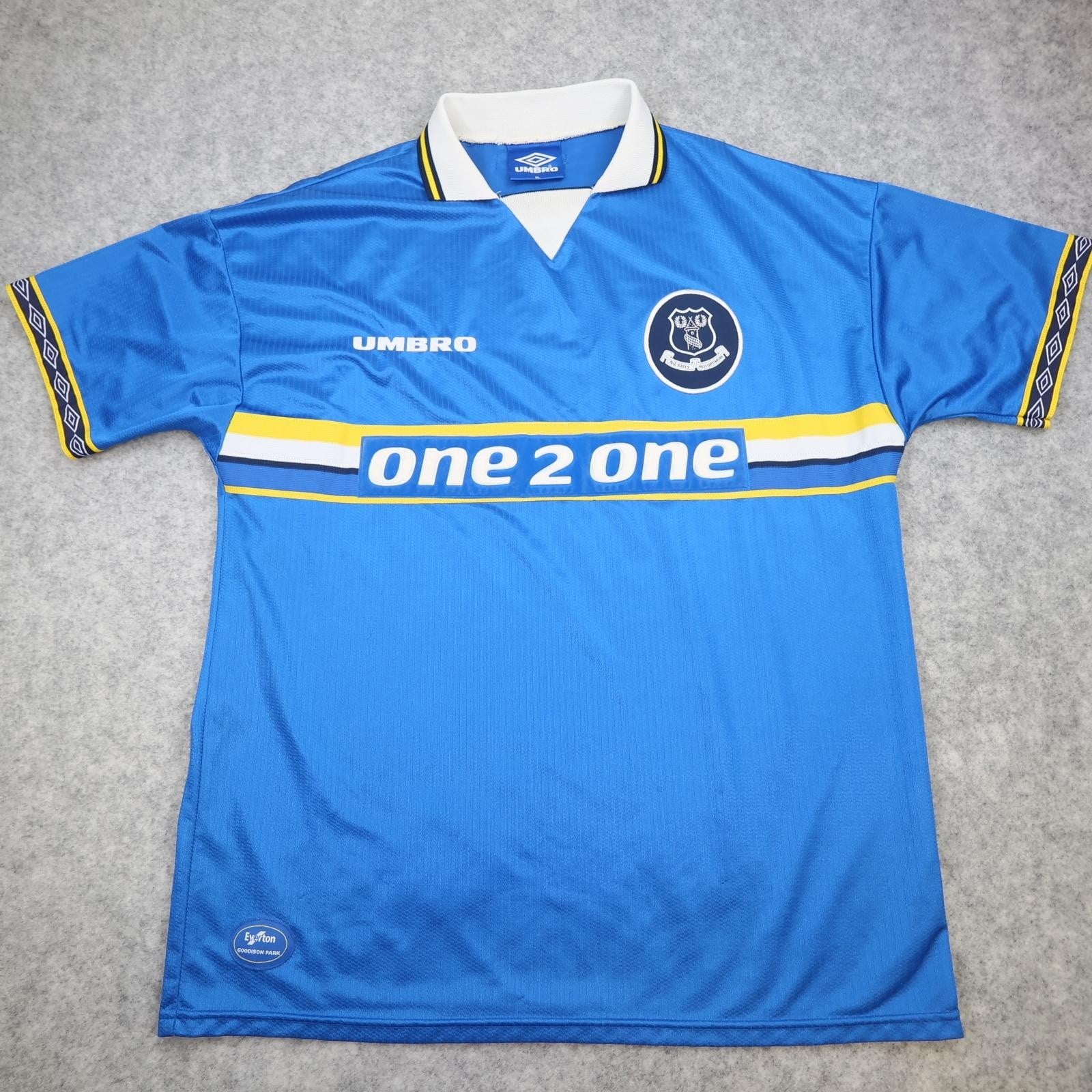 Vintage Everton Shirt Mens XL Blue Home EPL 1997 1998 Football Umbro One2one 90s