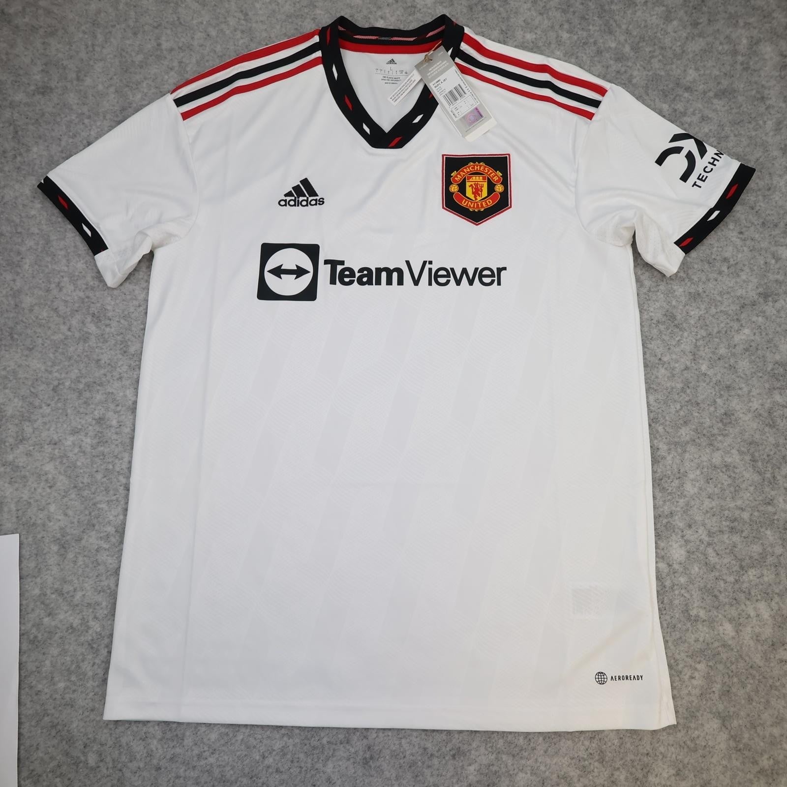 Manchester United Away Shirt Mens Large White 2022 2023 Adidas Soccer Jersey