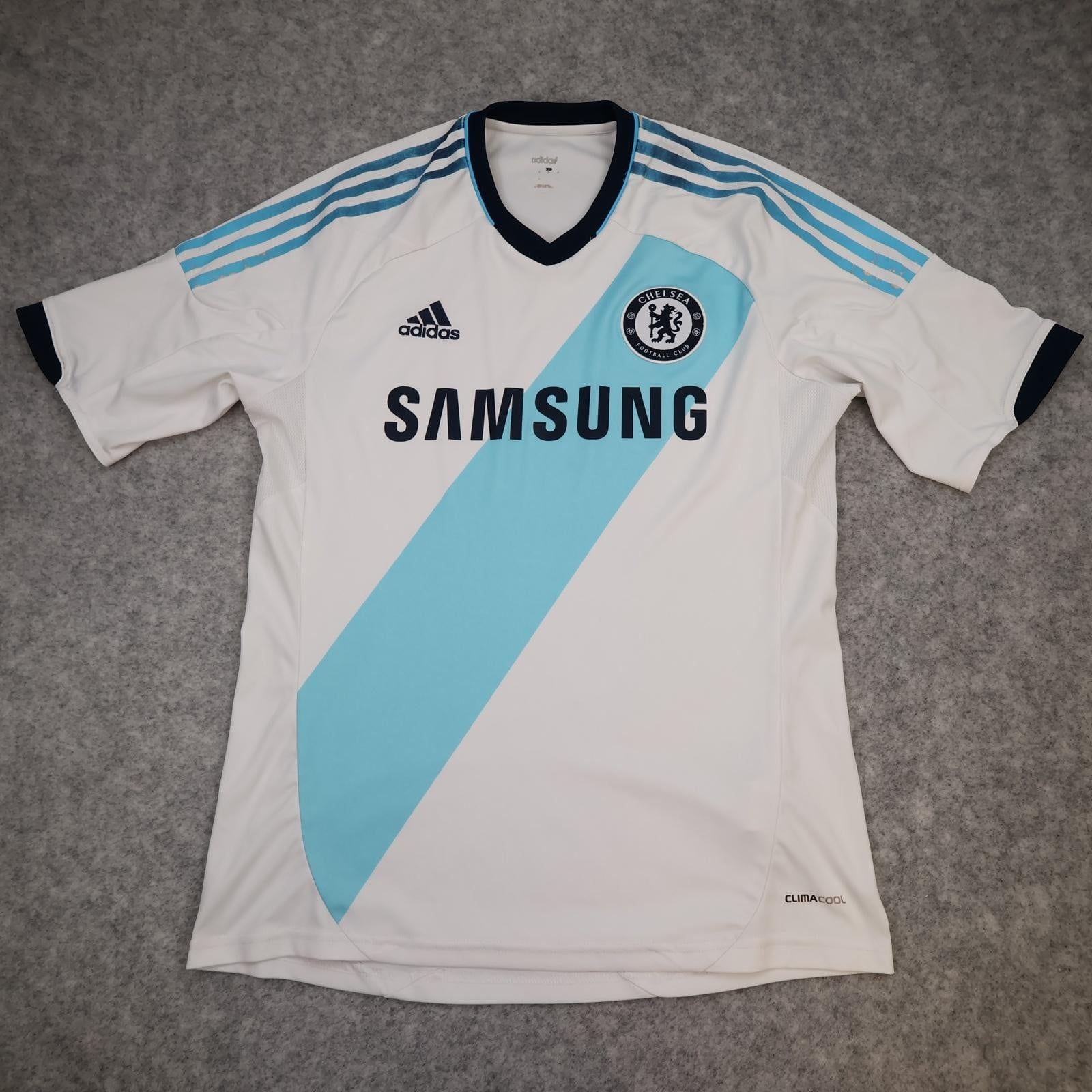 Chelsea Shirt Mens Medium White Away 2012 2013 Adidas Samsung Soccer Jersey
