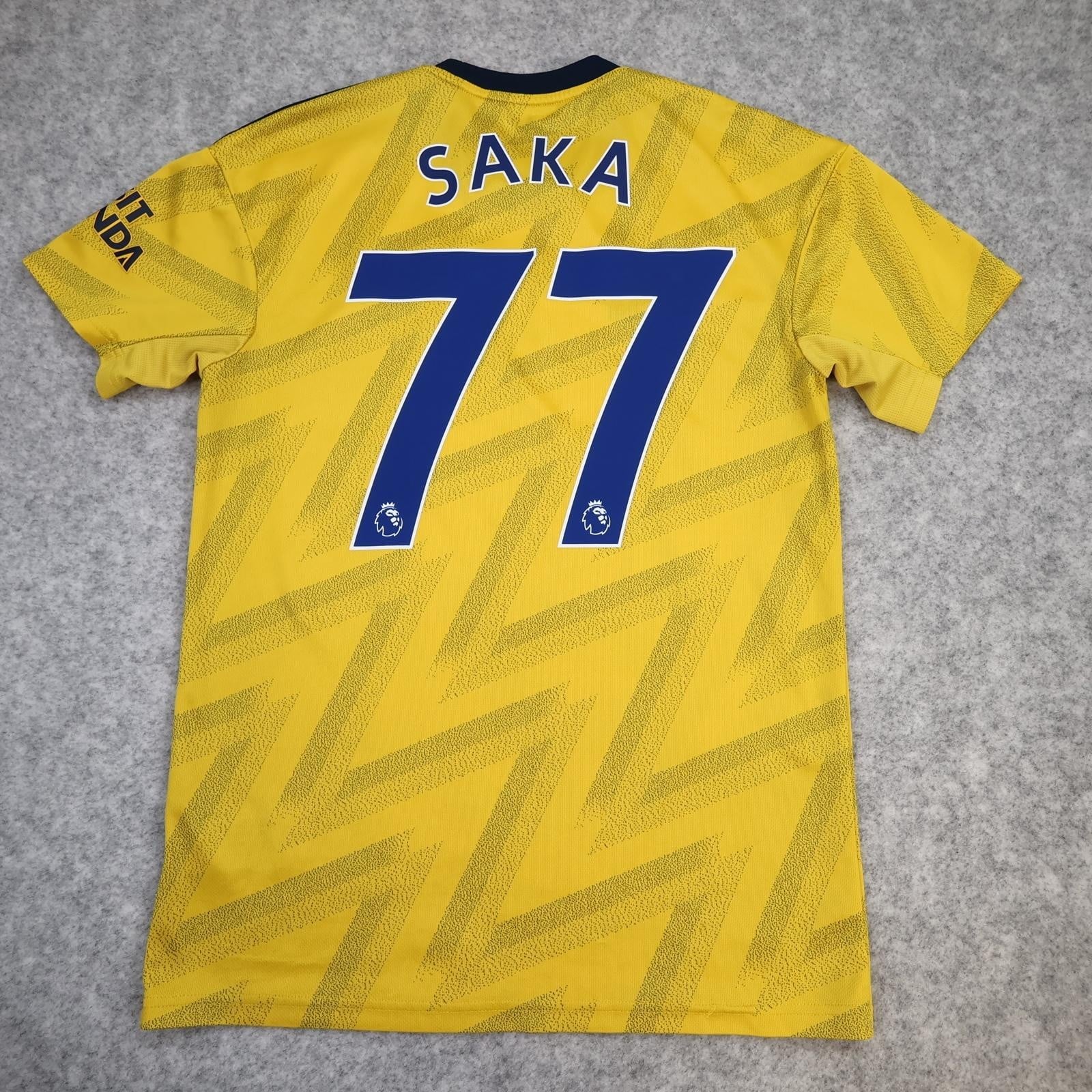Arsenal Away Shirt Mens Small Yellow 2019 2020 Football Adidas Saka 77 Jersey