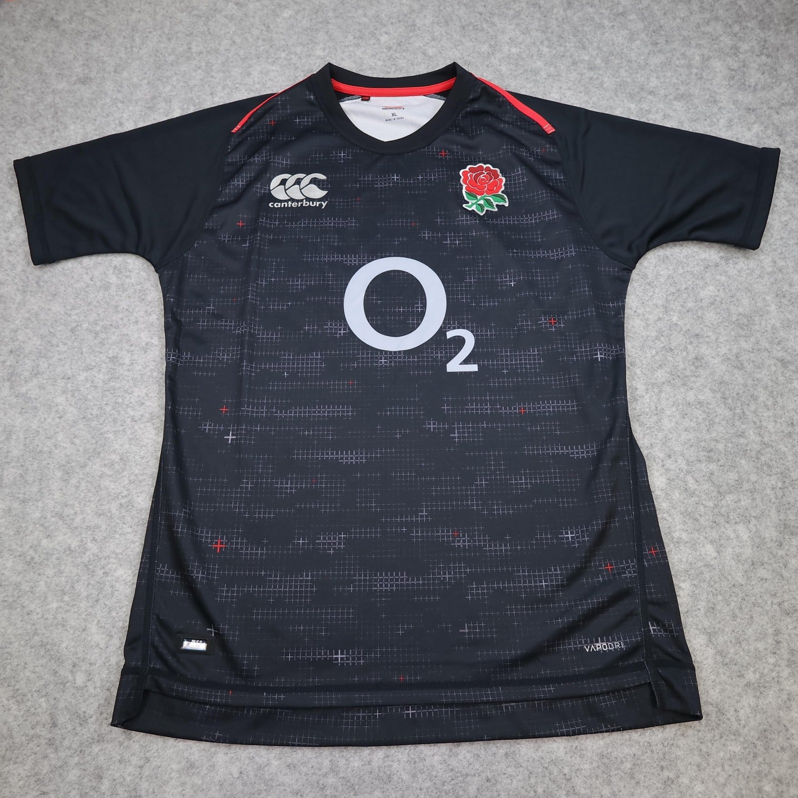 England Rugby Shirt Mens XL Black 2018 2019 Away Canterbury O2 Vapodri Jersey