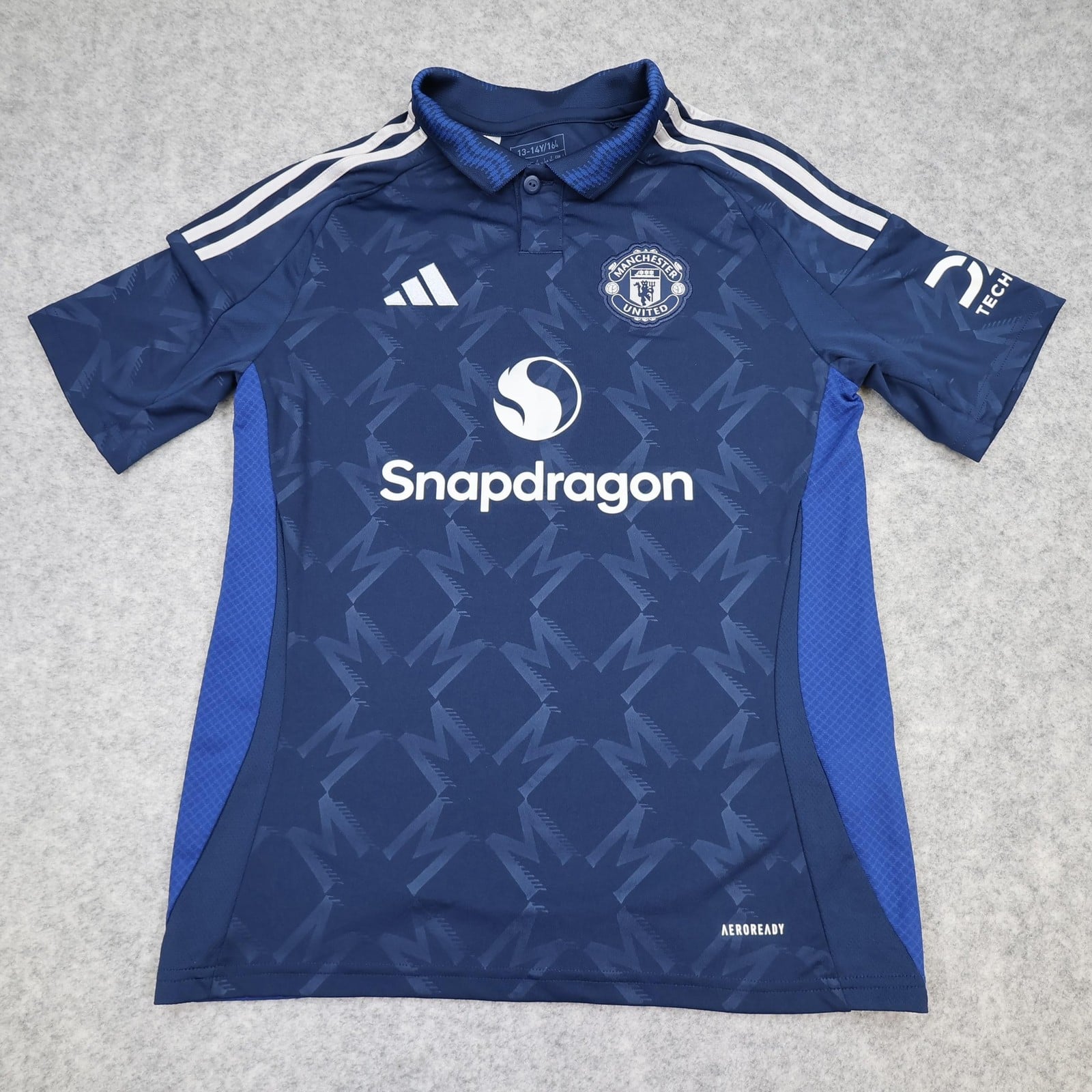 Manchester United Shirt Kids Away 13-14 Years Blue 2024 Football Adidas Jersey