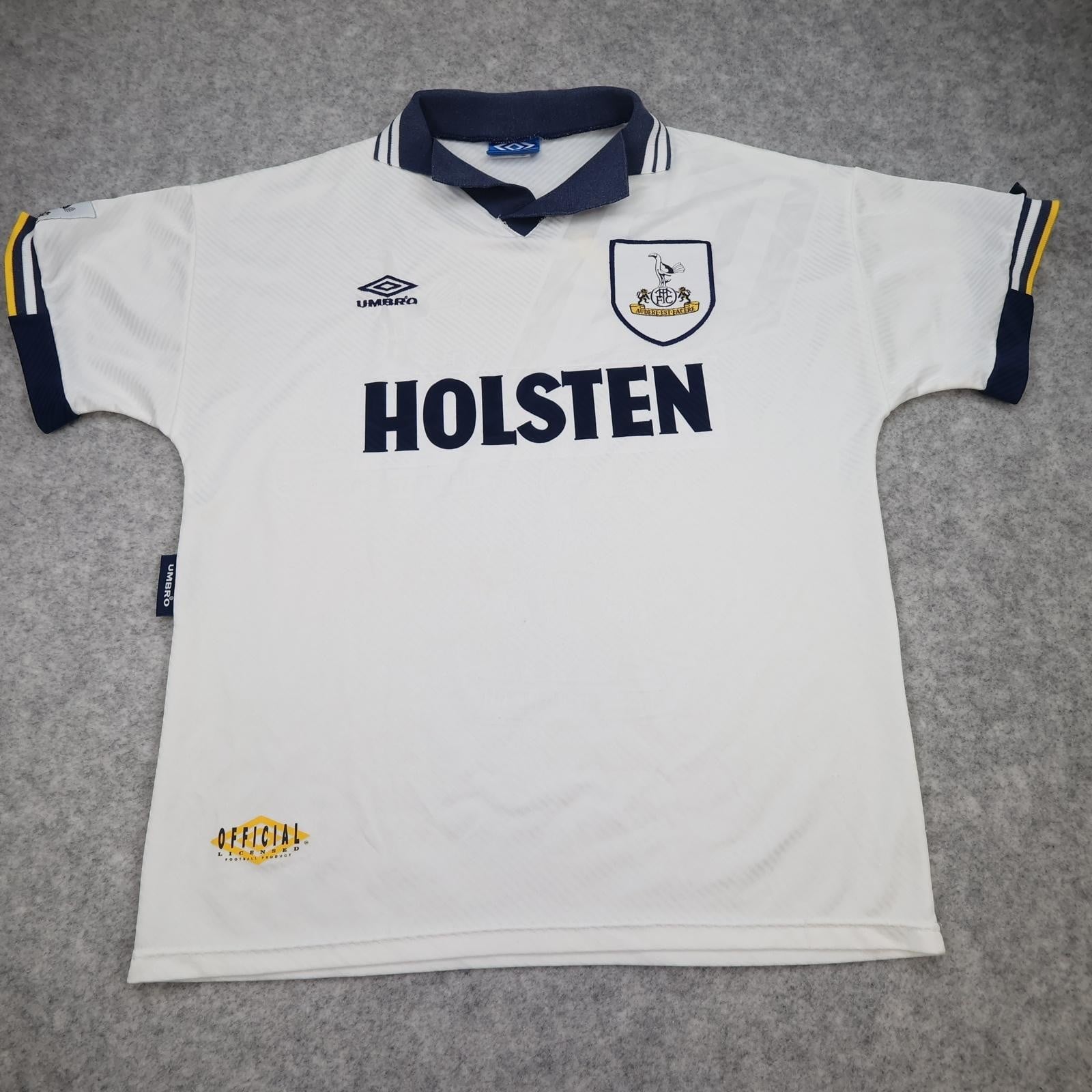 Vintage Tottenham Hotspur Shirt Mens Large White Home 1993 1995 Umbro Holsten