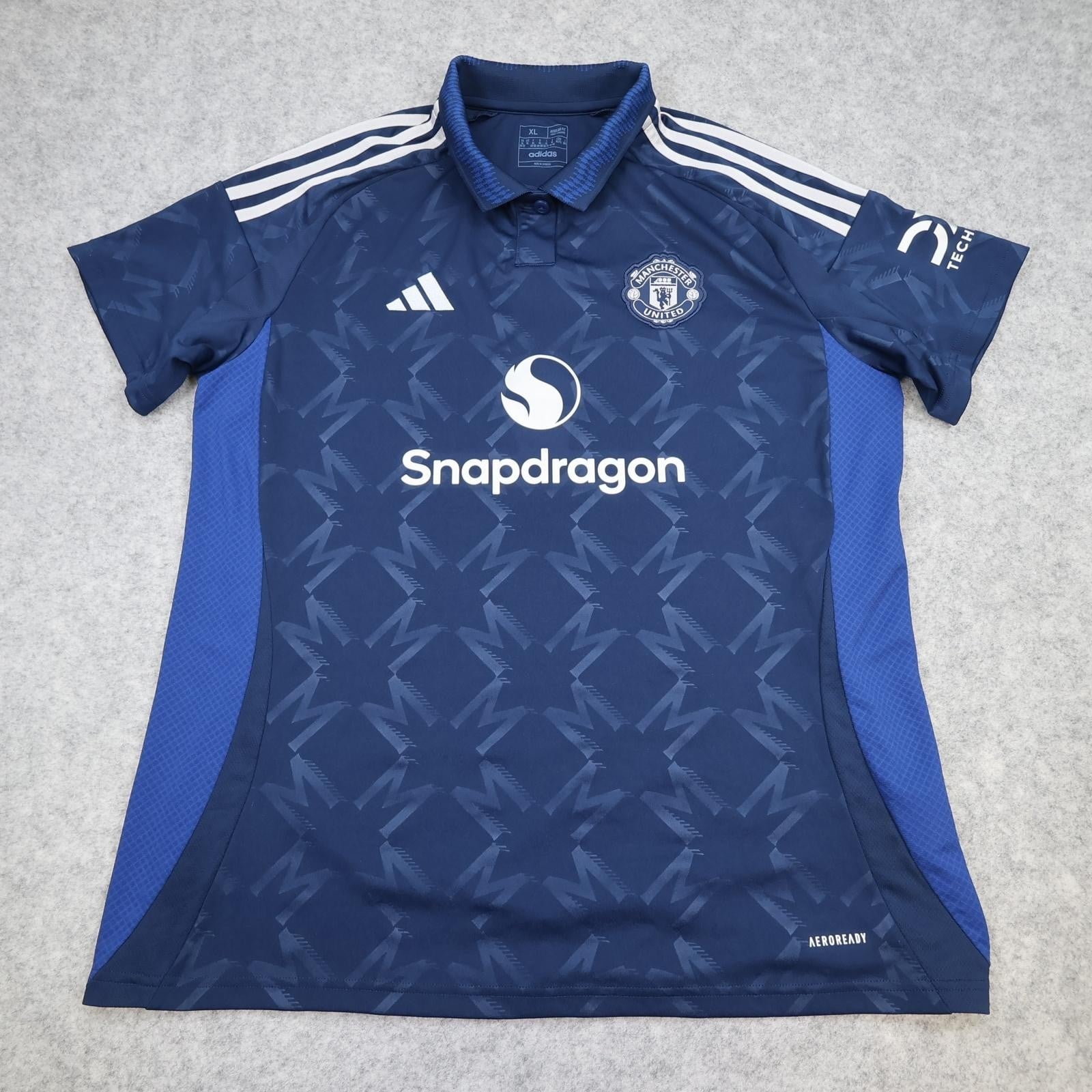 Manchester United Shirt Mens XL Blue Away 2024 2025 Adidas Soccer Jersey