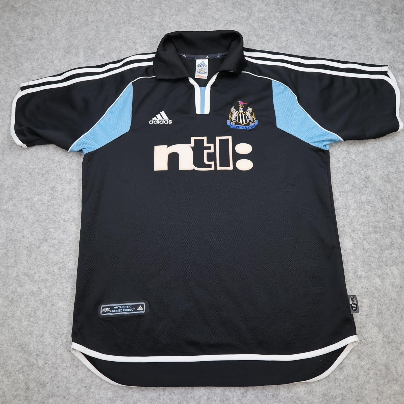 Vintage Newcastle United Shirt Mens Medium Black Away Kit 2000 2001 Adidas NTL
