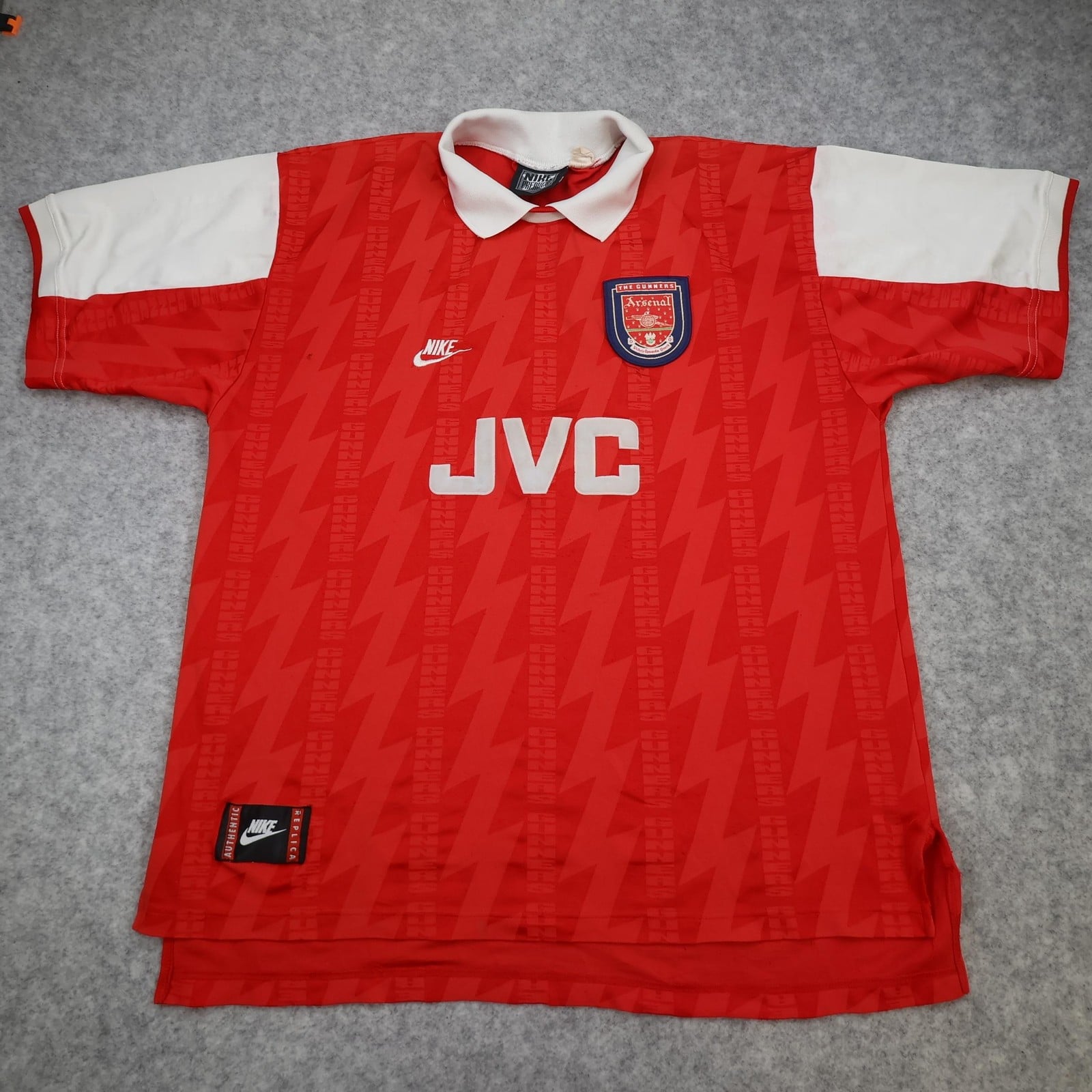 Vintage Arsenal Shirt Mens Extra Large Home 1994 1996 Football Nike JVC Jersey