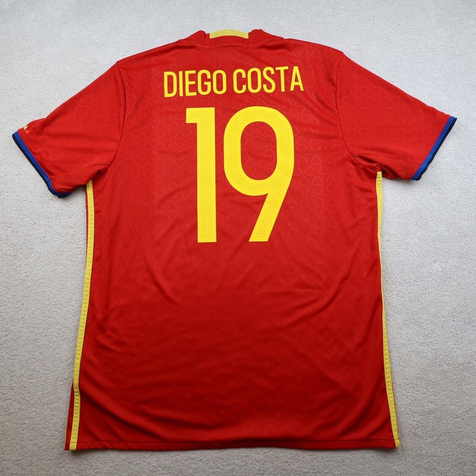 Spain Football Shirt Large Red Home Adidas 2016 2017 España Jersey Diego Costa