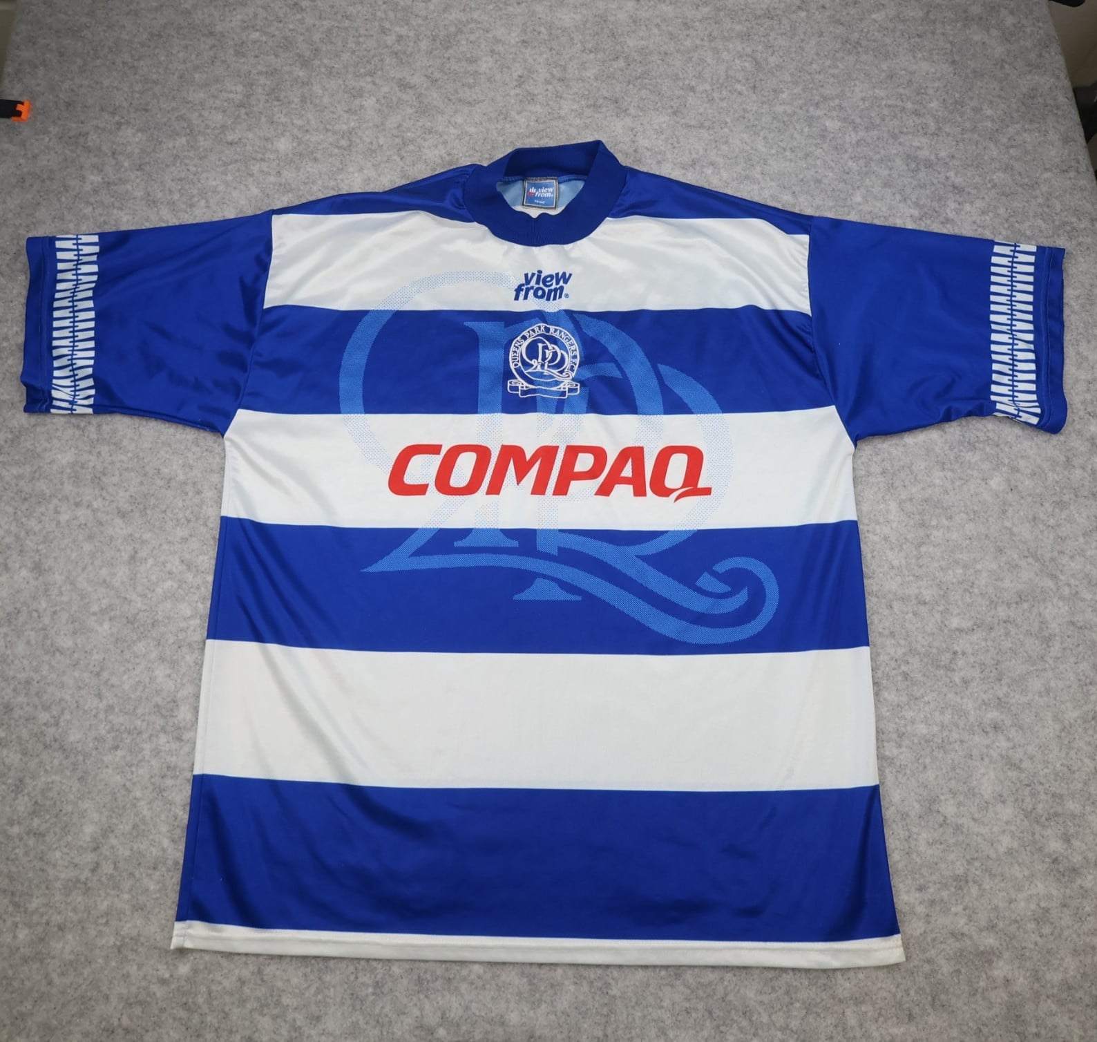 Vintage QPR Home Shirt Extra Large Blue 1995 1996 Compaq Soccer Jersey 42/44