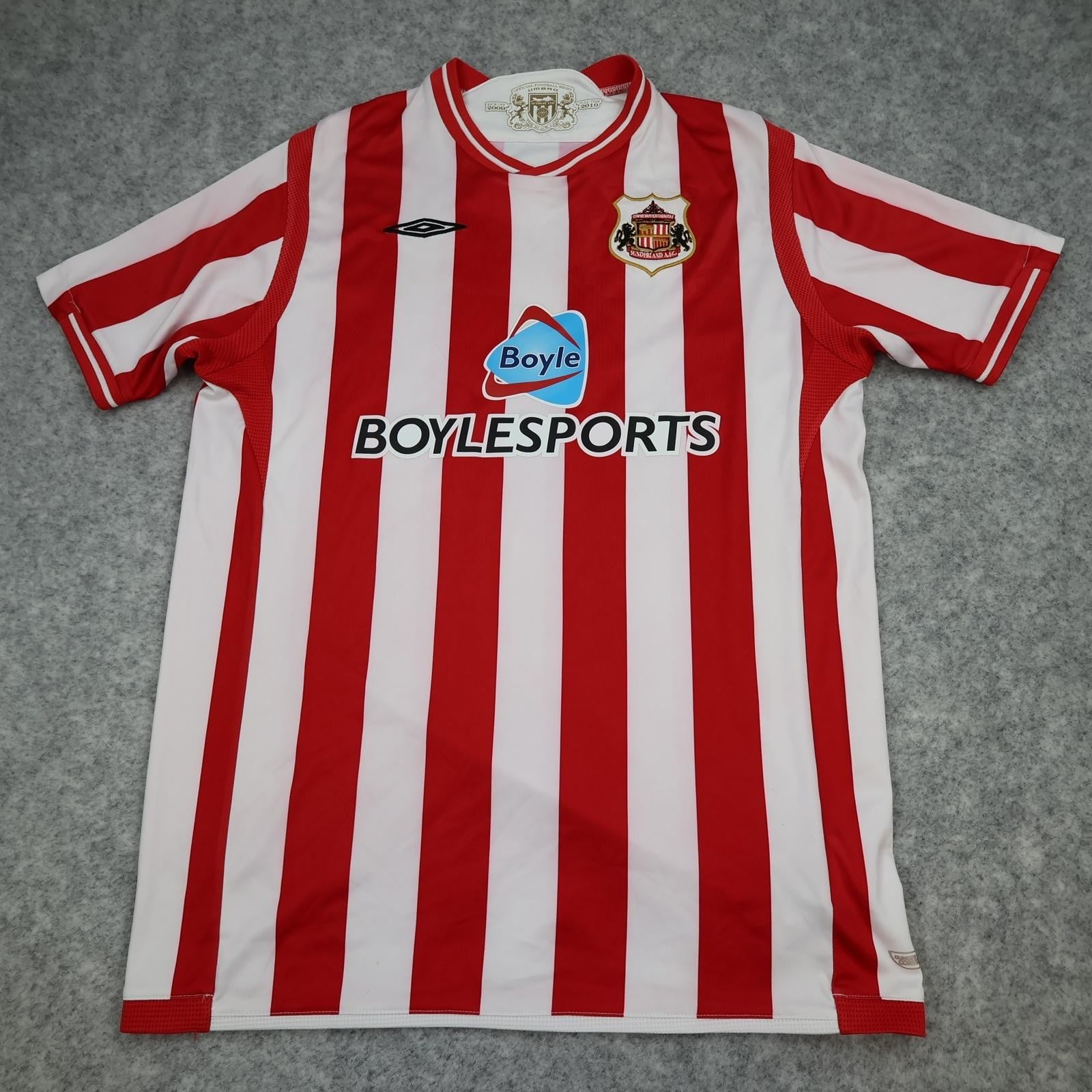 Sunderland Shirt Mens XS Red Home 2009 2010 Umbro Boylesports Soccer Jersey
