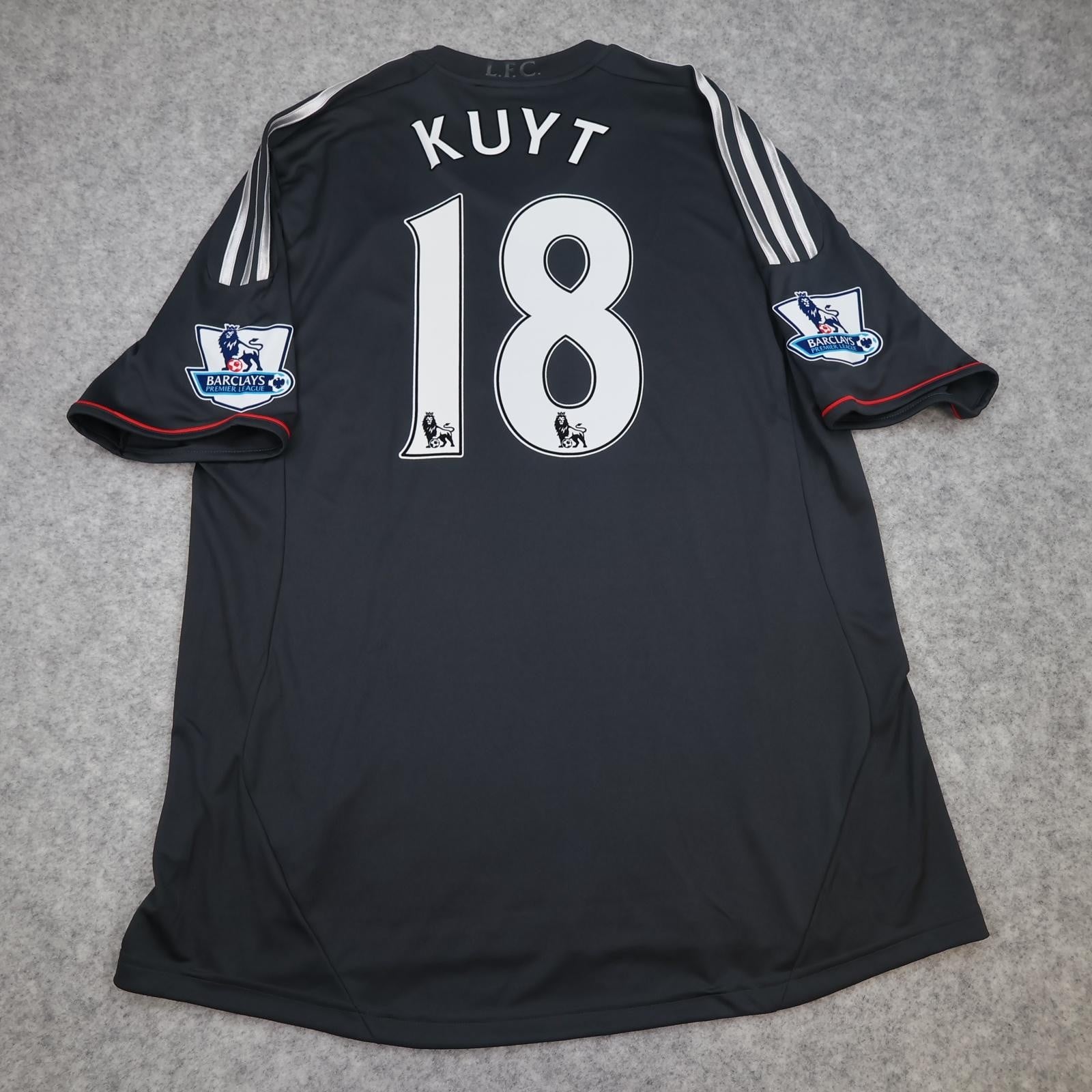 Liverpool Shirt Mens XL Black Away Kit 2011 2012 EPL Football Adidas Kuyt 18