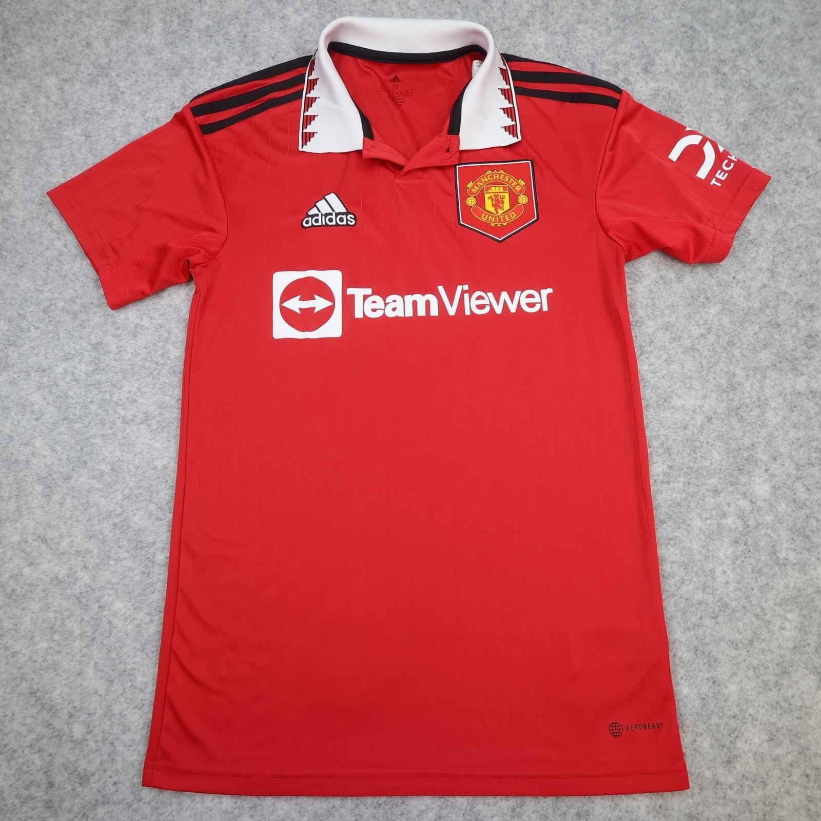 Manchester United Shirt Mens XS Home 2022 Football Jersey Adidas TeamViewer