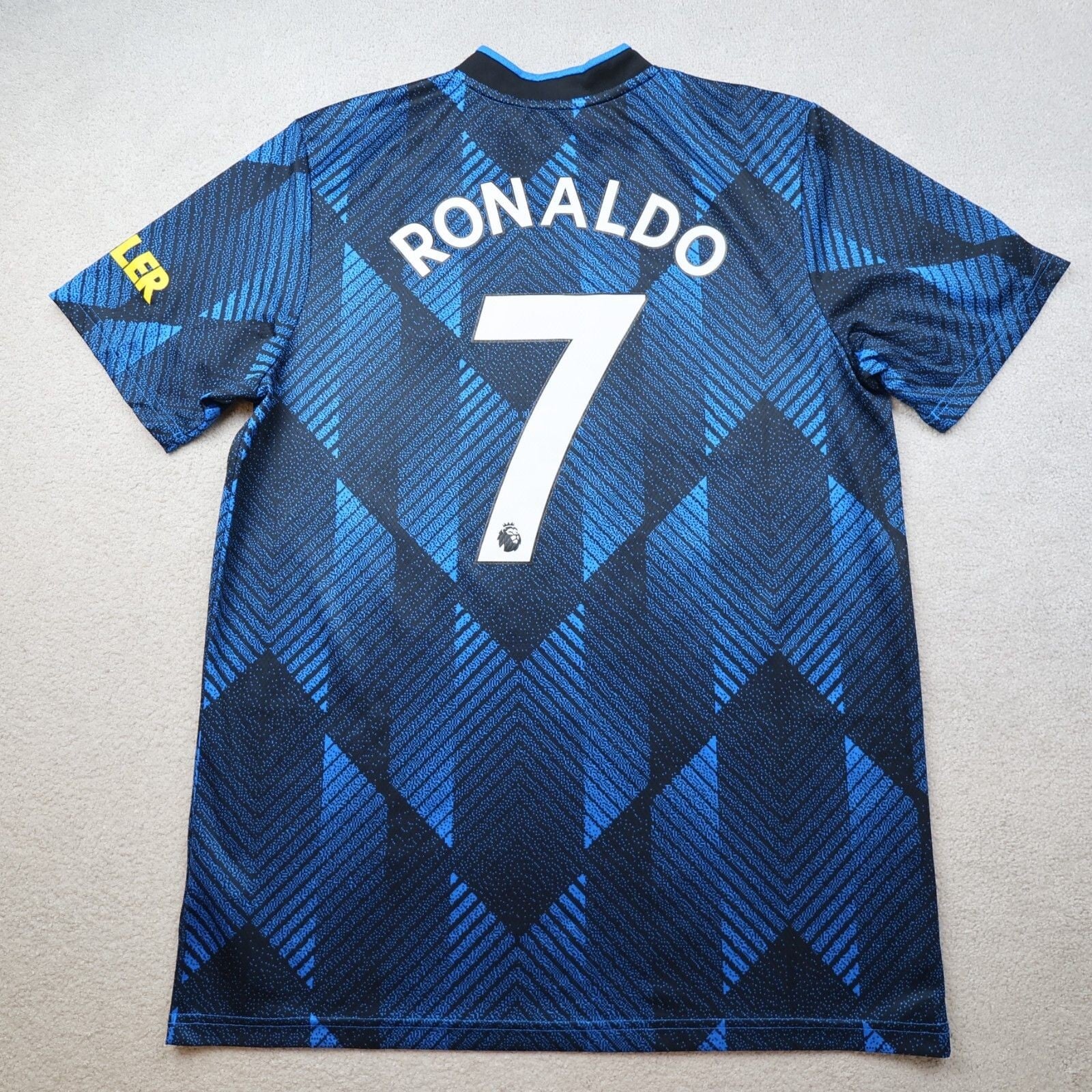Manchester United Shirt Large Blue Third Kit 2021 2022 Adidas Jersey Ronaldo 7
