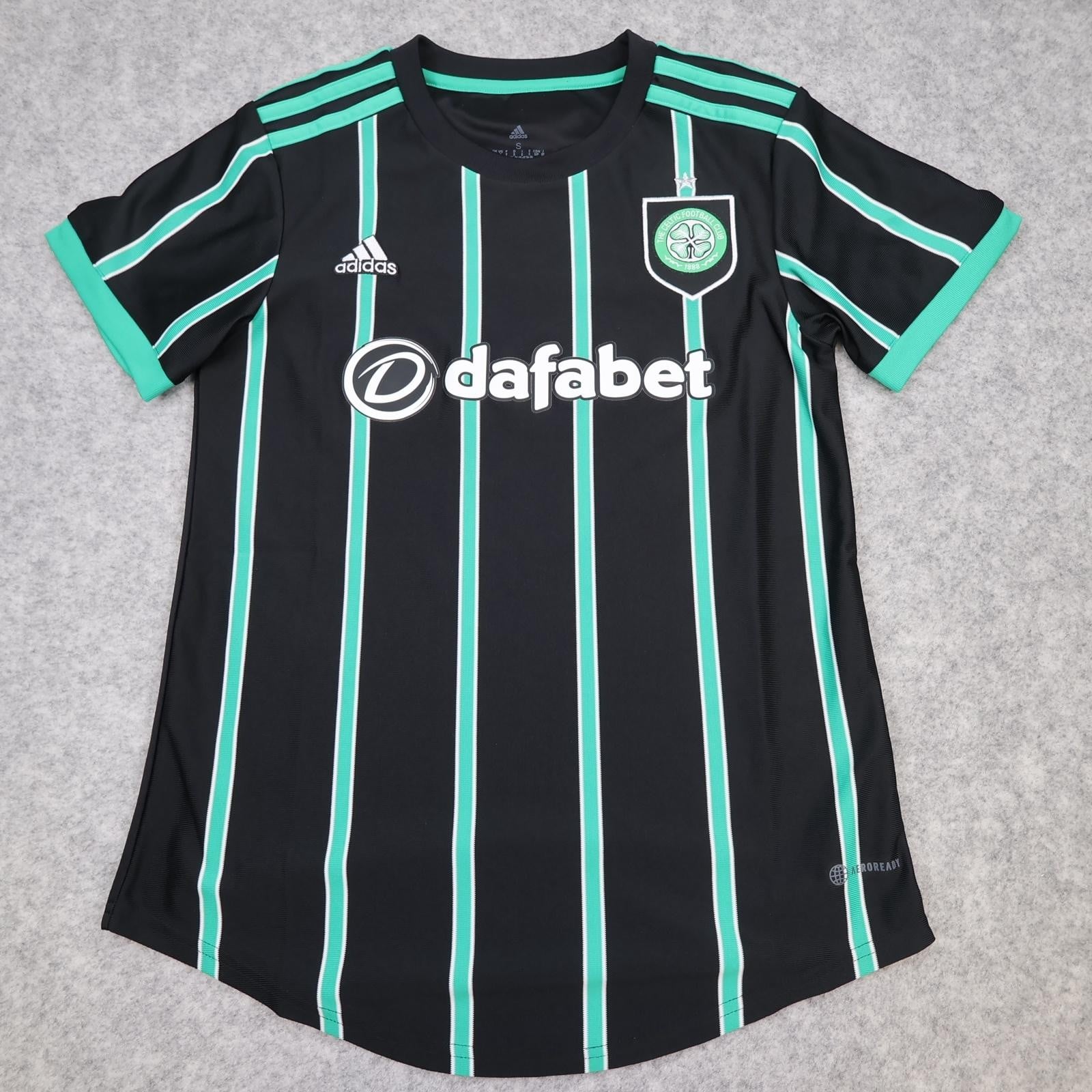 Celtic Away Shirt Womens Small 8-10 Black 2022 2023 Adidas Soccer Jersey Ladies
