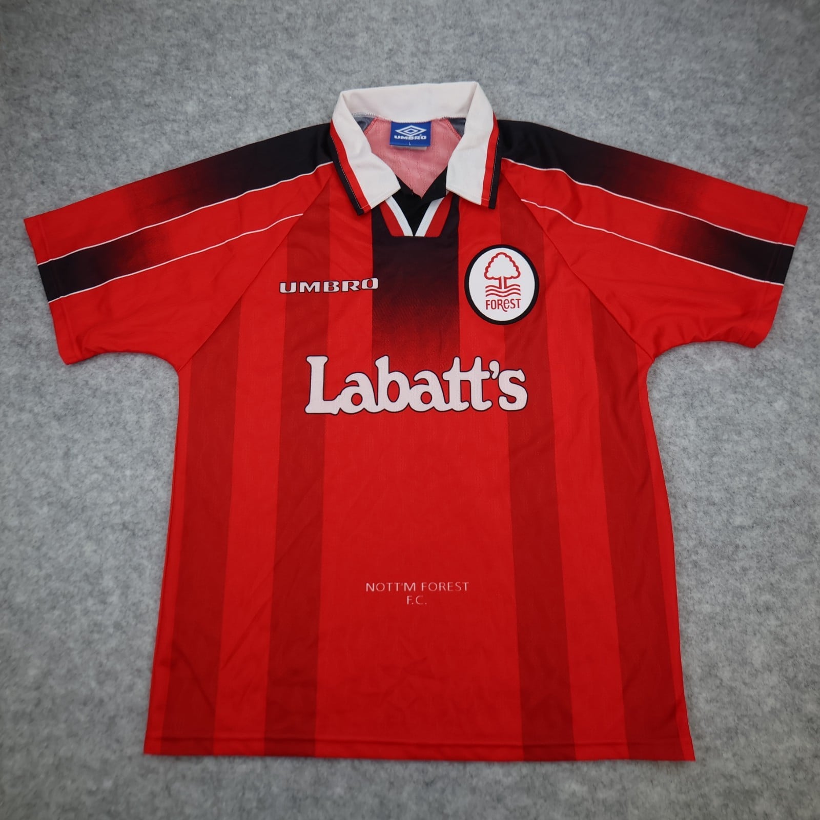 Vintage Nottingham Forest Shirt Large Red Home Kit 1996 1997 Umbro Soccer Jersey