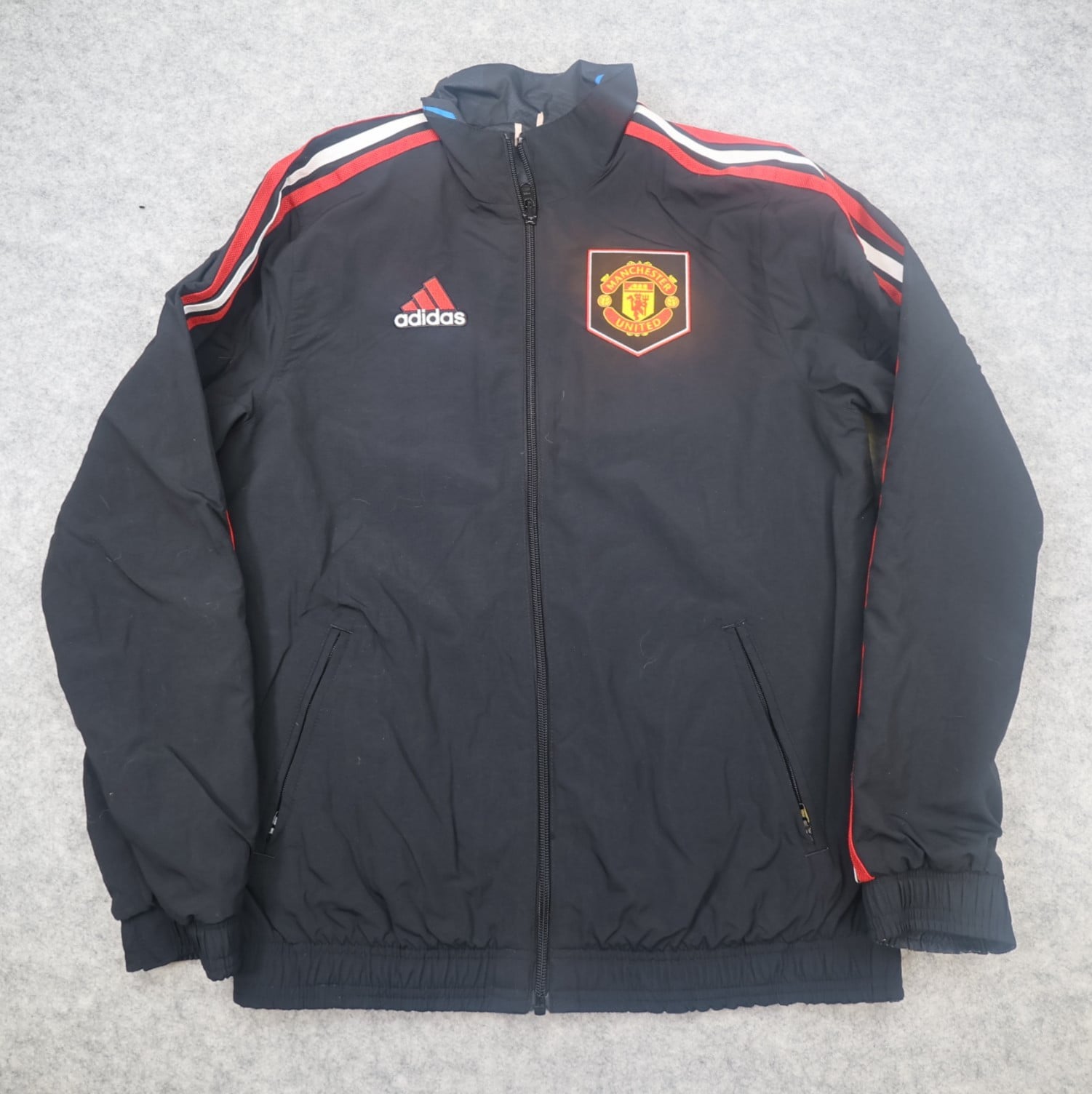 Manchester United Jacket 13-14 Years 164 Black Tracksuit Reversible Adidas Kids