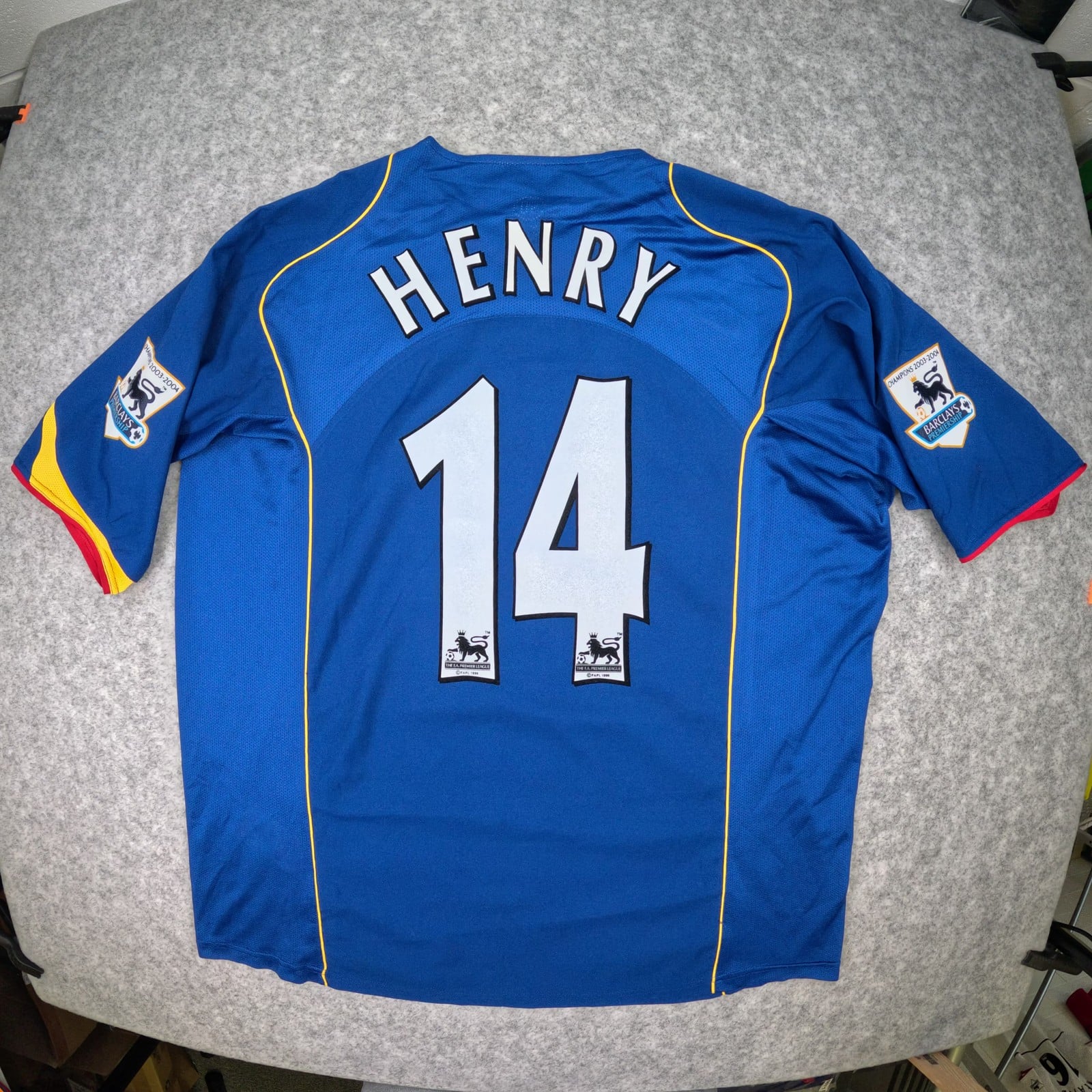 Arsenal Football Shirt 2XL Blue Away 2004 2006 Nike Henry 14 Soccer Jersey