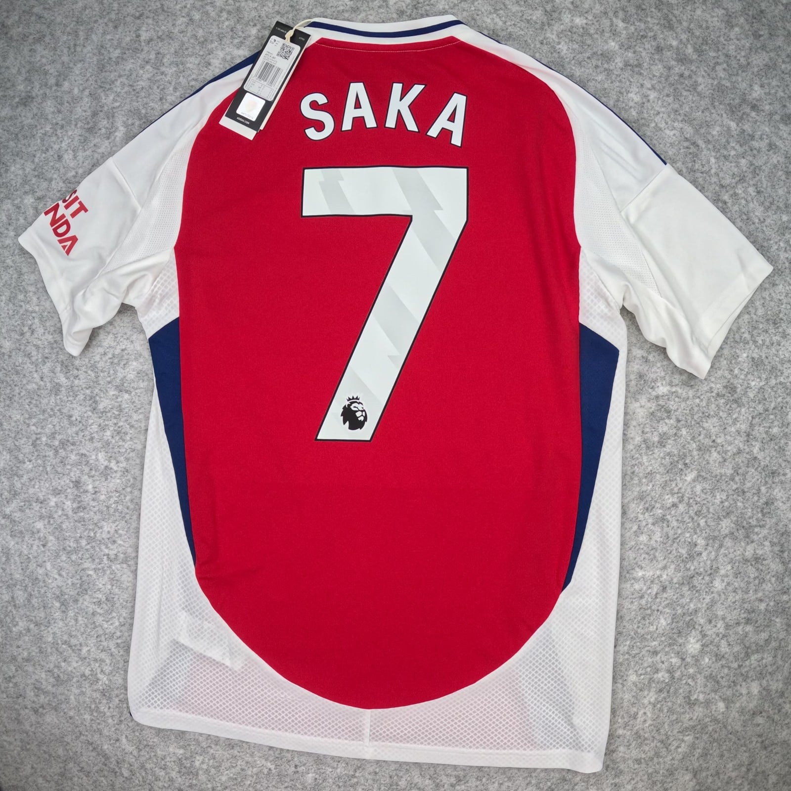 Arsenal Football Shirt Small Red Adidas Saka 7  2024 2025 Soccer Jersey