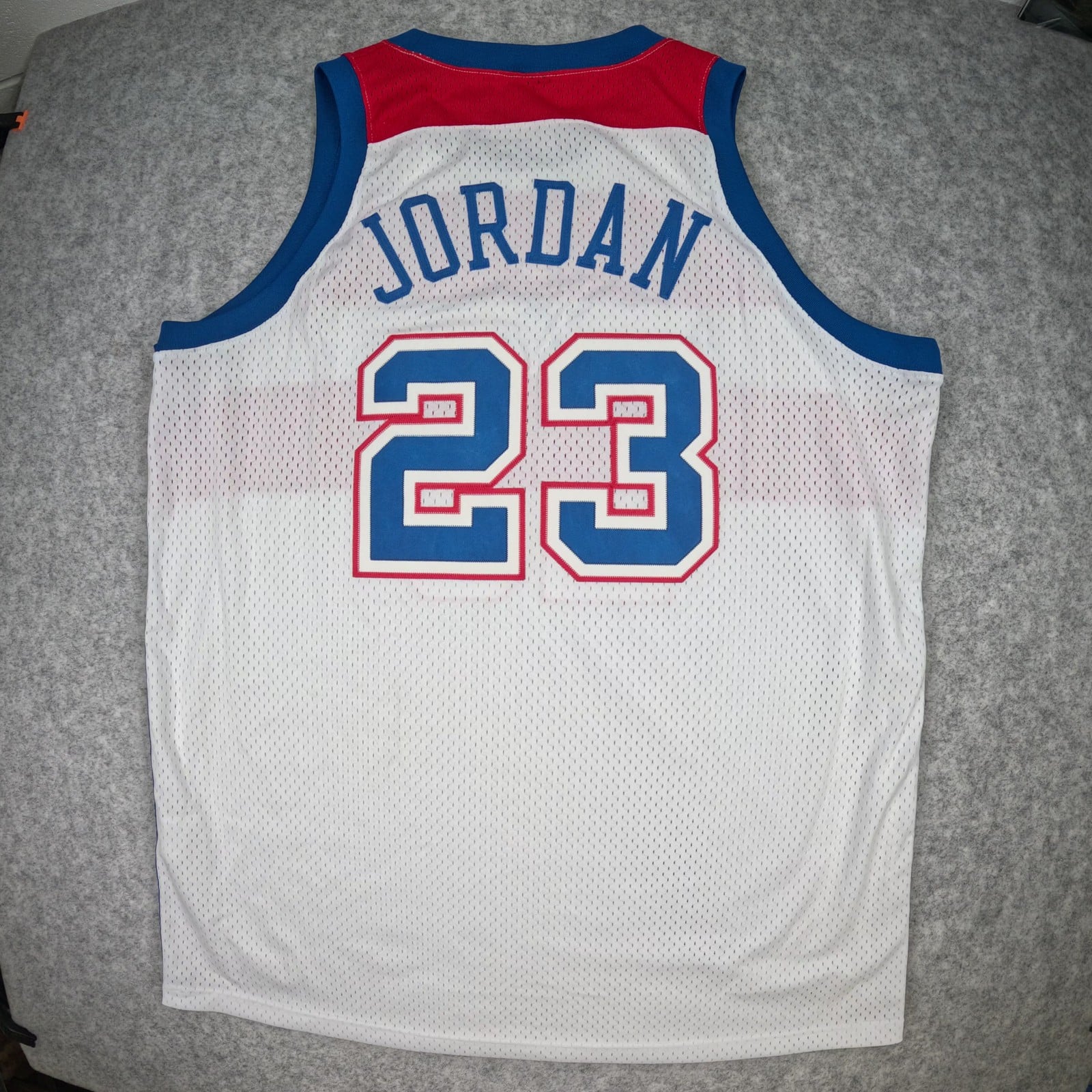 Vintage Washington Bullets Basketball Jersey 2XL White Nike Michael Jordan 23