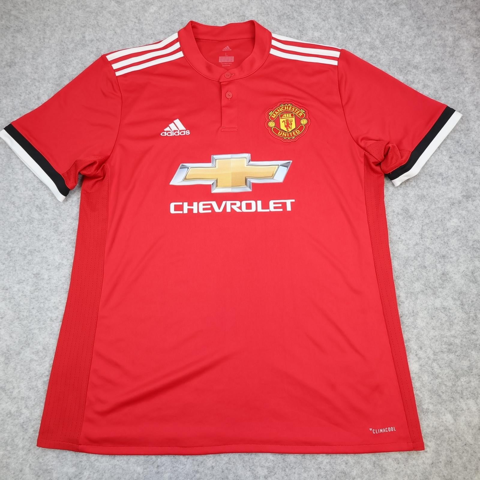 Manchester United Shirt Mens Large Red Home 2017 2018 Football Adidas Lukaku 9