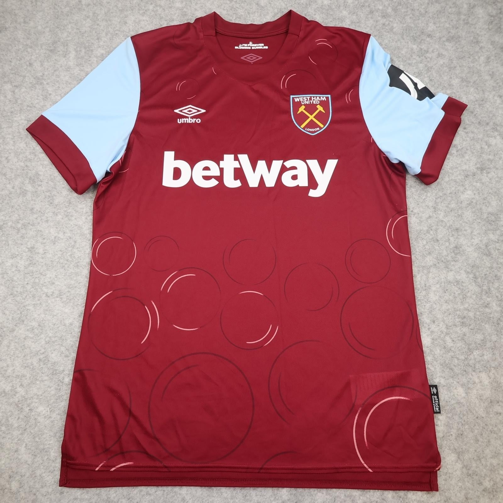 West Ham United Shirt Mens Large Red Home EPL 2023 2024 Umbro Betway Jersey