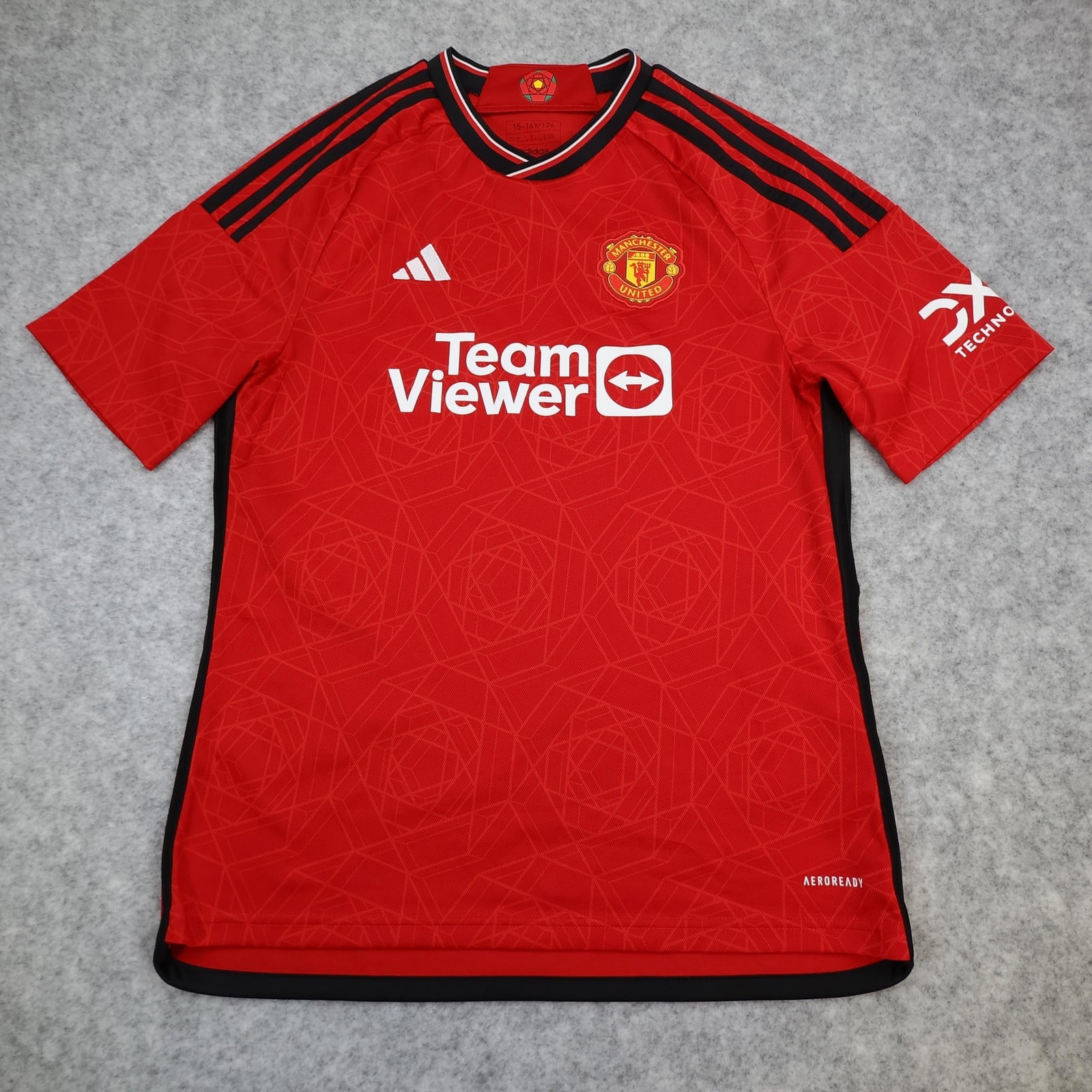 Manchester United Shirt Youth 15-16 Years Red Home 2023 2024 Football Adidas