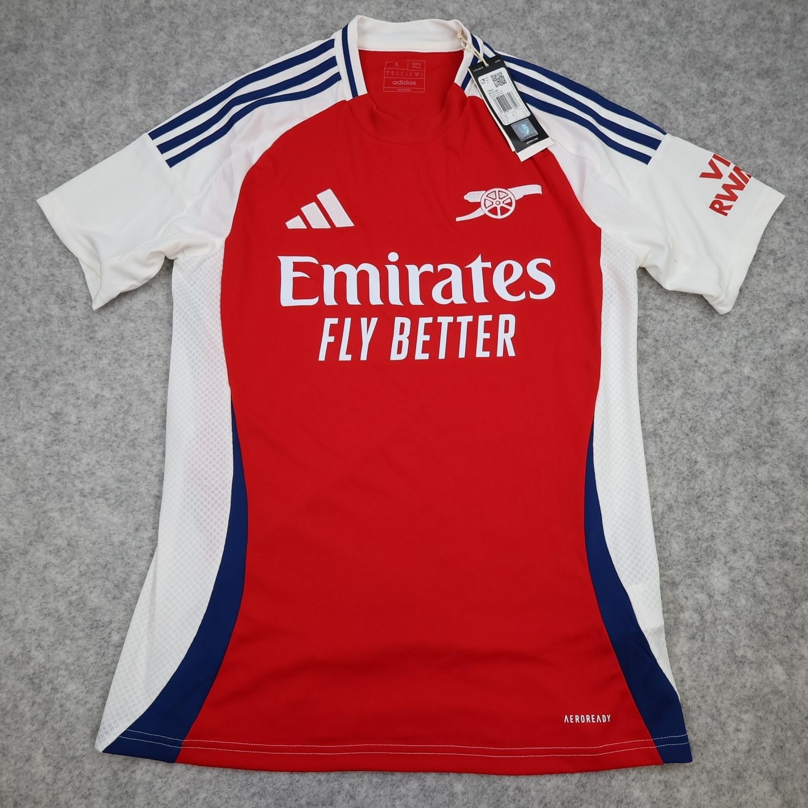 Arsenal Shirt Mens Small Home 2024 2025 Red Adidas Soccer Jersey Slim Fit