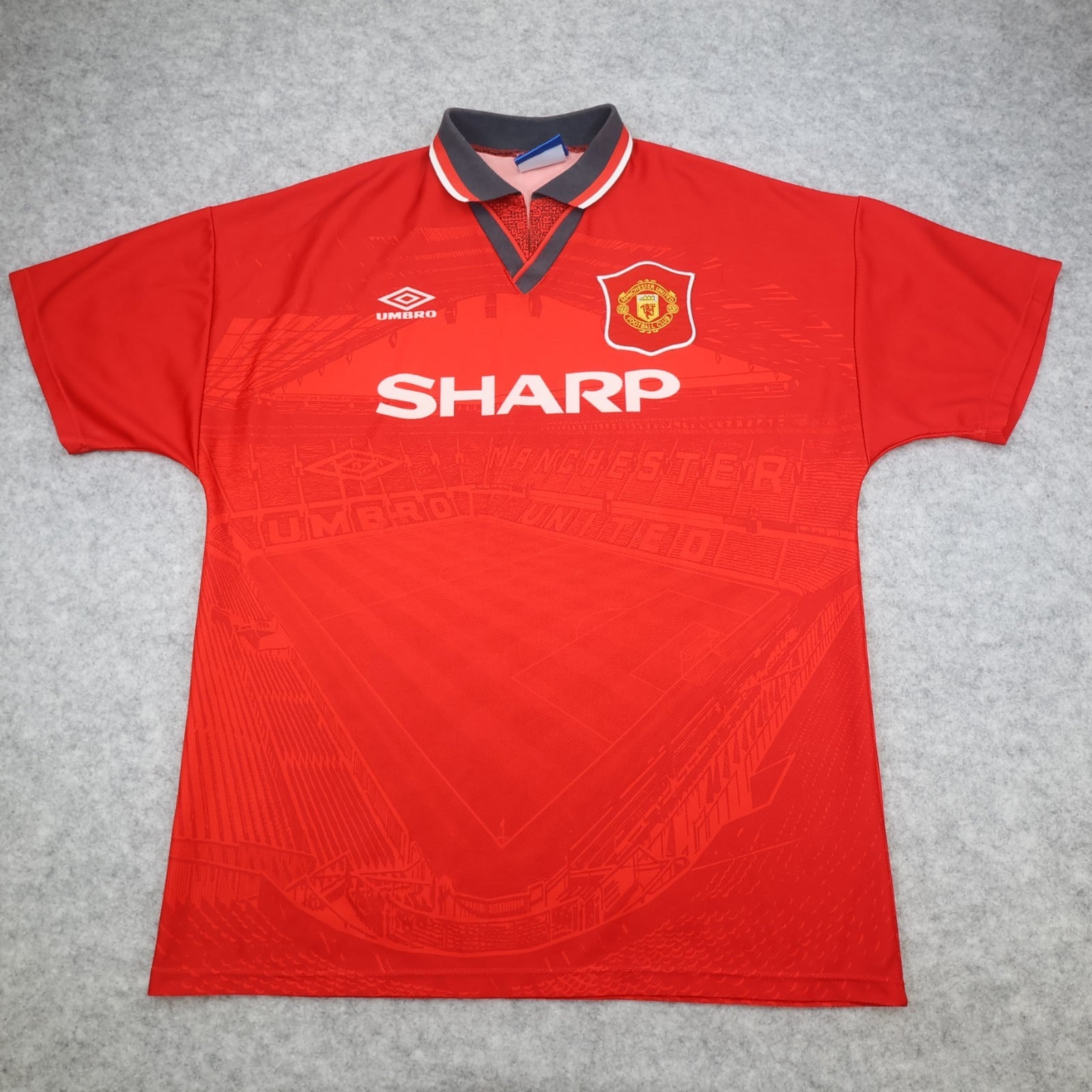 Vintage Manchester United Shirt Large Red Home 1994 1996 Umbro Soccer Jersey