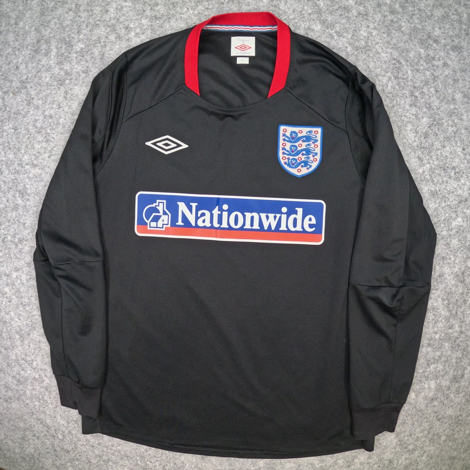England Football Shirt Medium Black 2010 11 Umbro Long Sleeve Training