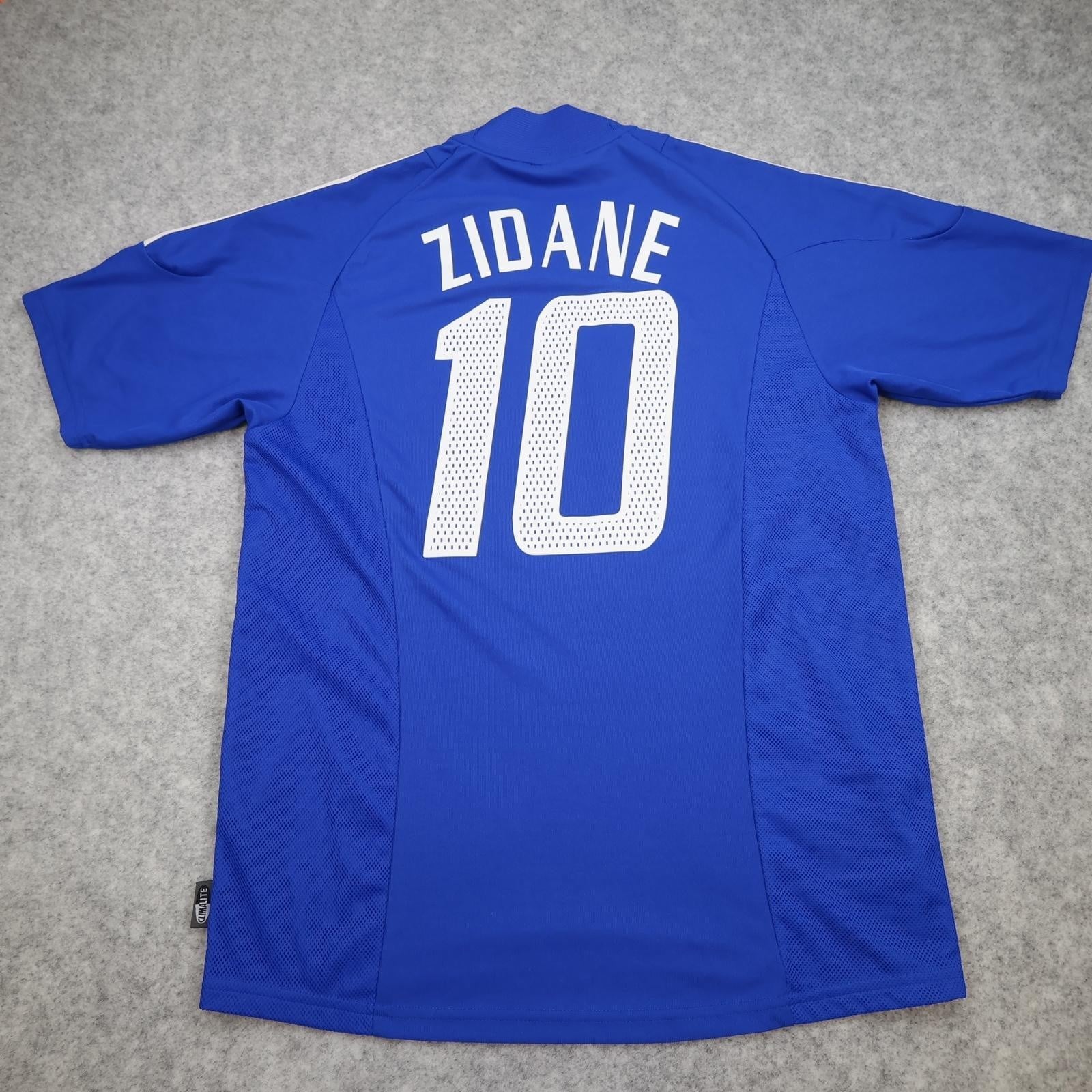 Vintage France Home Shirt Mens Medium Blue 2002 2004 Football Adidas Zidane 10