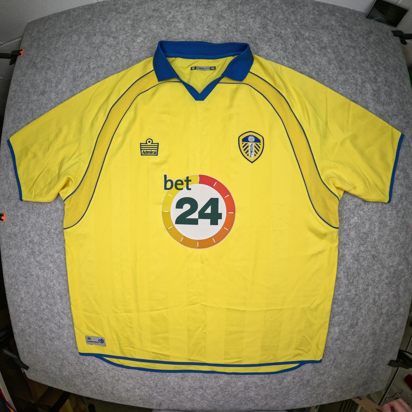 Leeds United Football Shirt 2XL Yellow Away 2006 2007 Admiral Soccer Jersey