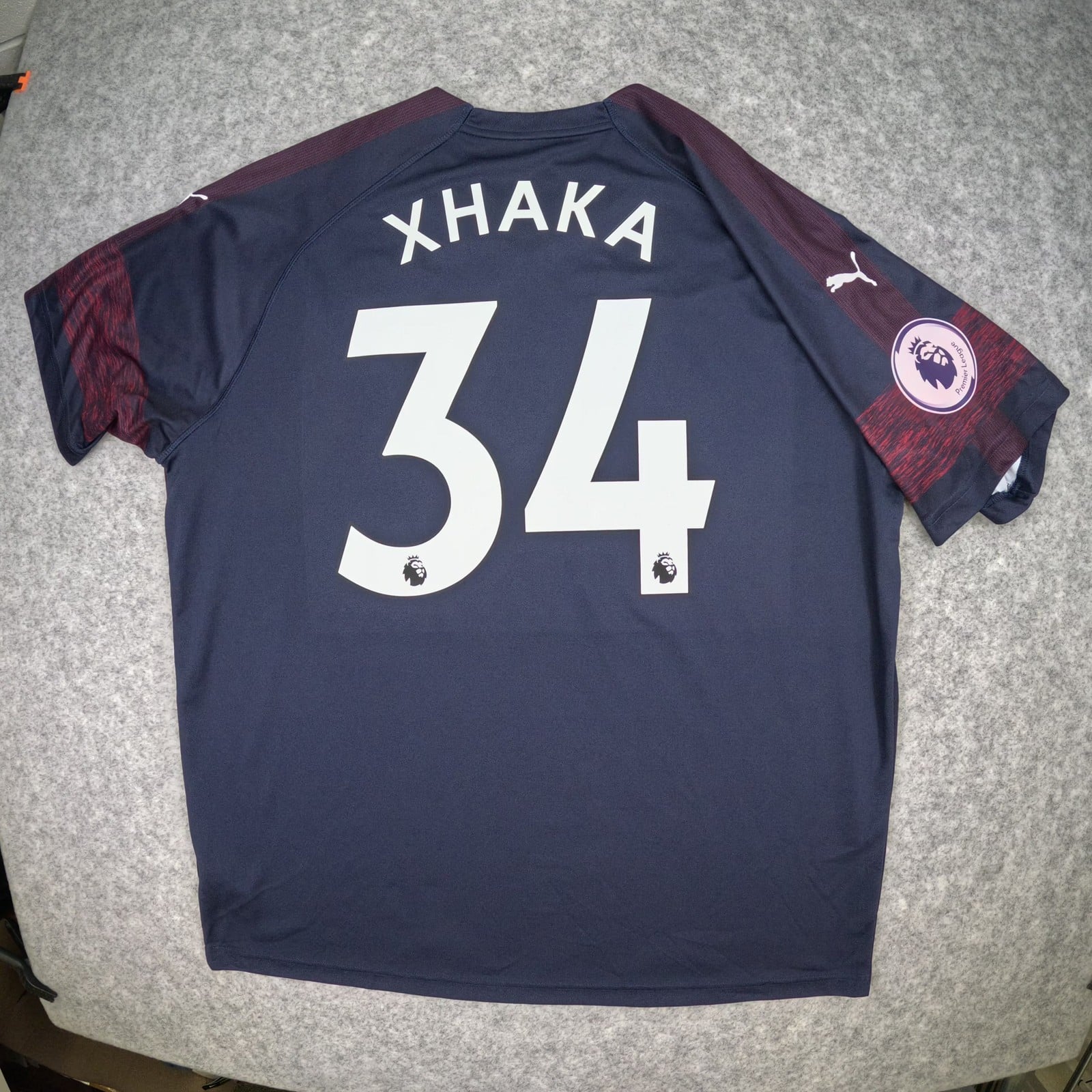 Arsenal Football Shirt Navy Away 2018 19 Puma Xhaka 34 Soccer Jersey