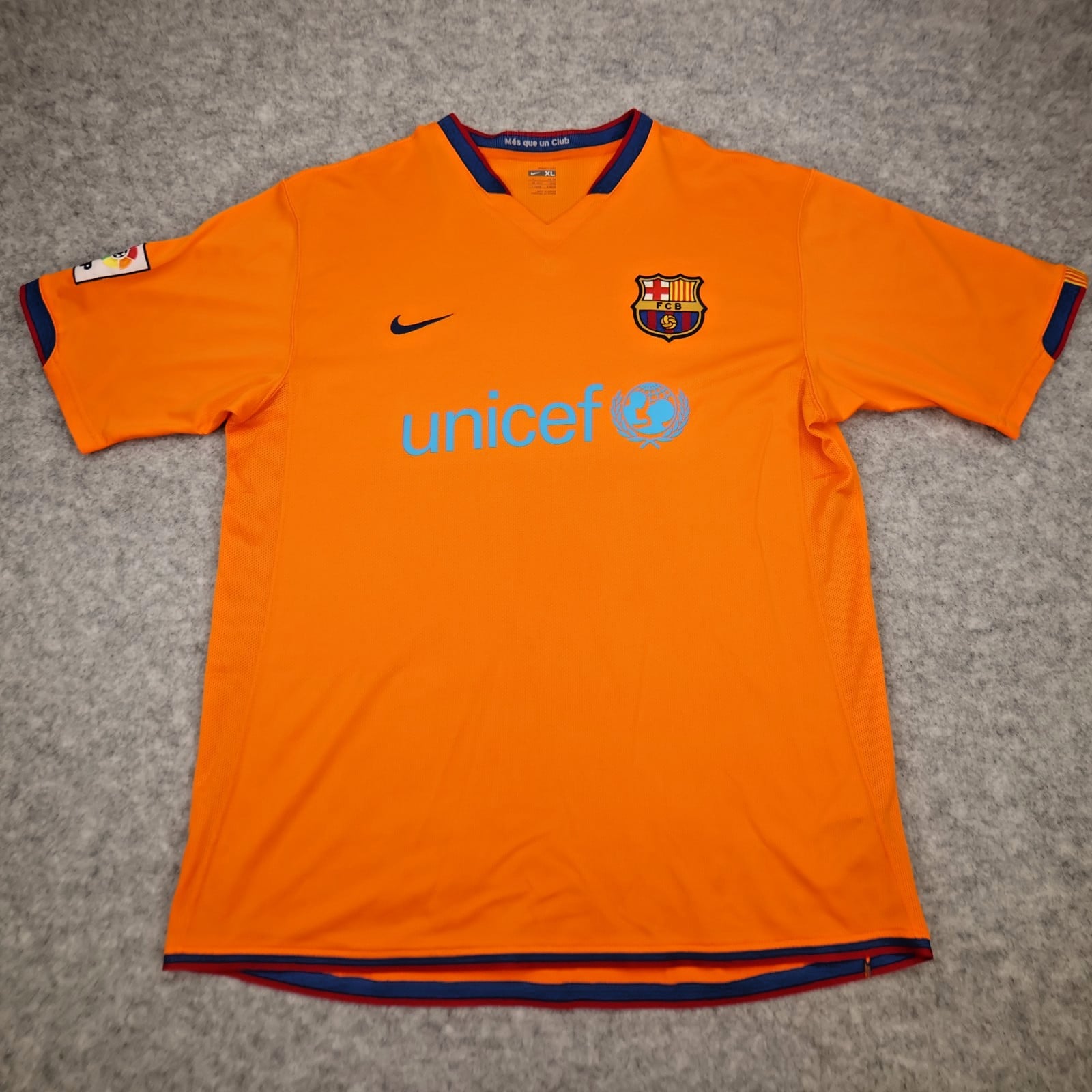 Vintage Barcelona Shirt Extra Large Orange Away Kit 2006 2007 Nike Soccer Jersey