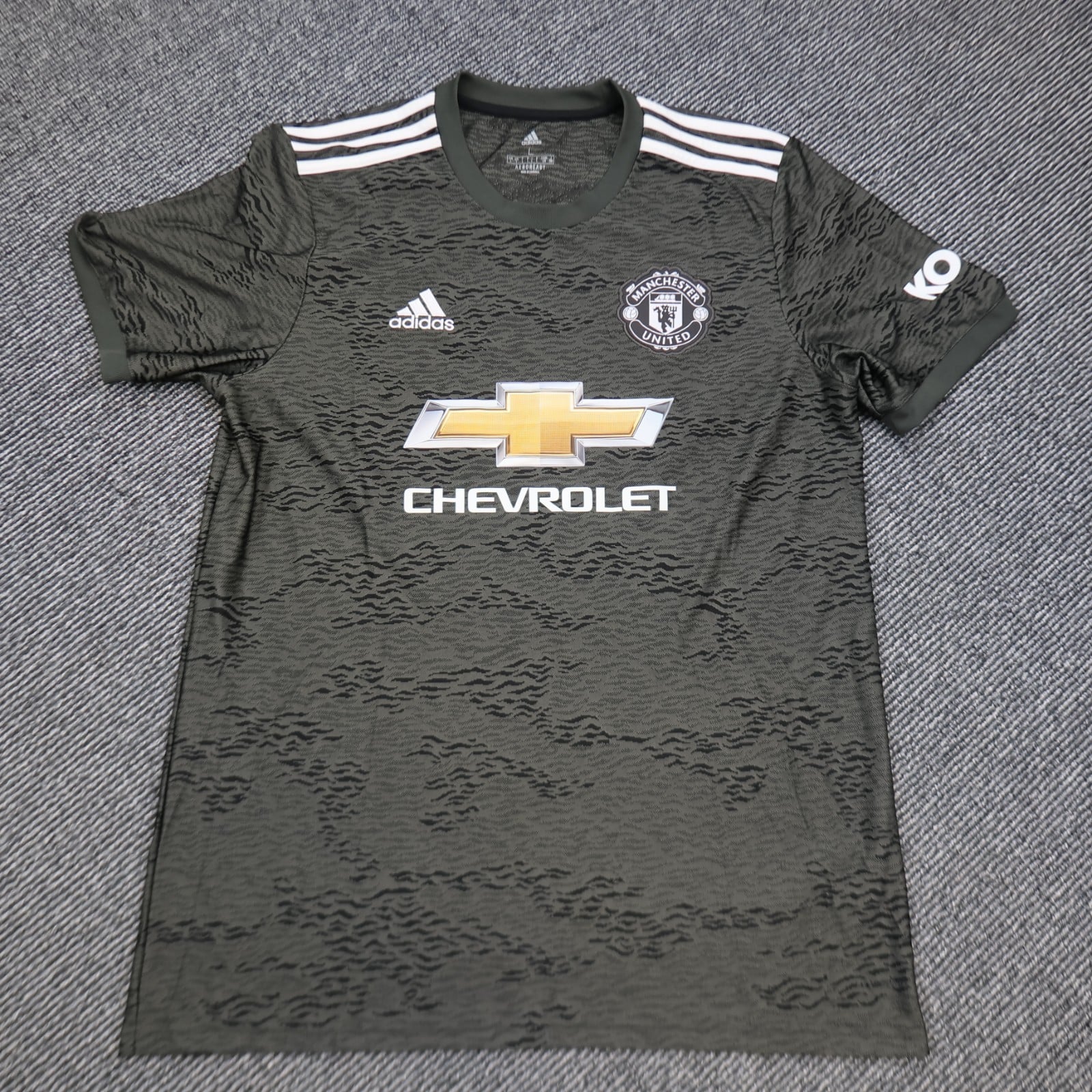 Manchester United Shirt Large Black Away Kit 2020 2021 Adidas Soccer Jersey