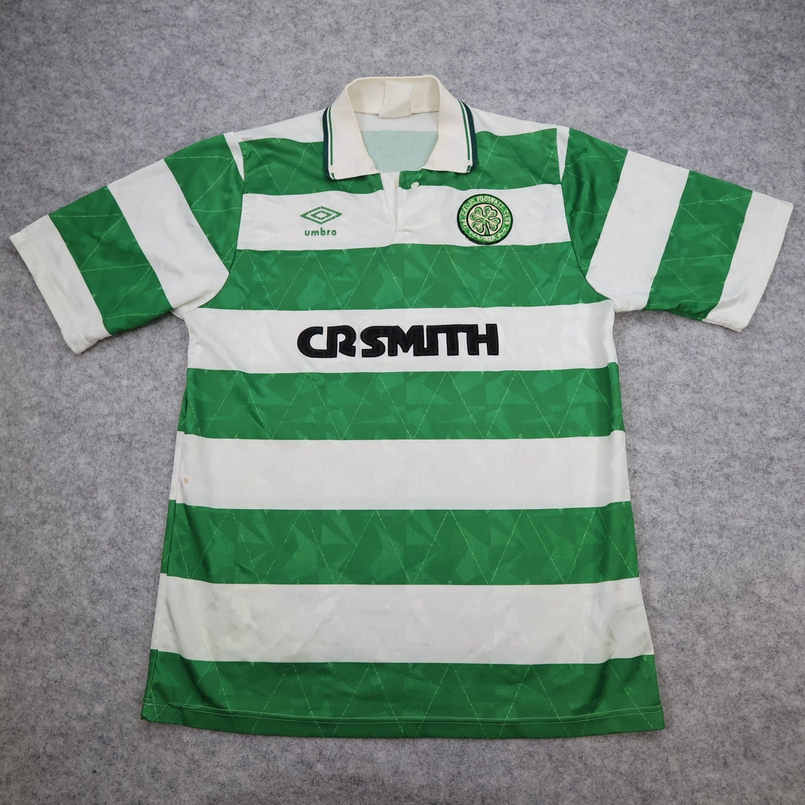 Vintage Celtic Football Shirt Medium Green Home Kit 1989 1991 Umbro Jersey