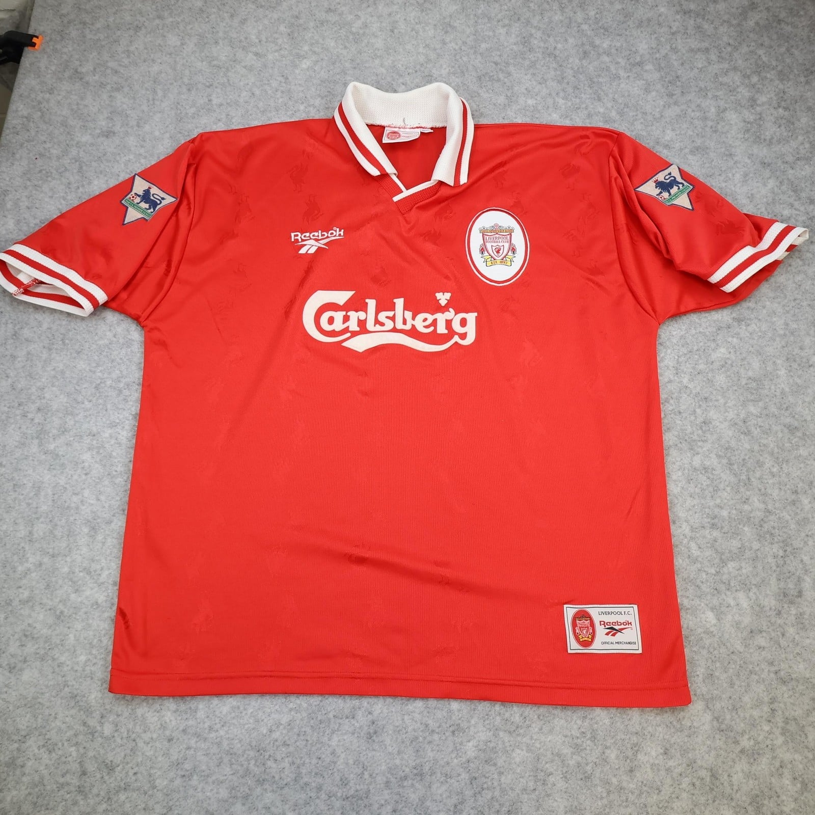 Vintage Liverpool Shirt Mens 2XL Home 1996 1998 Reebok Carlsberg Soccer Jersey