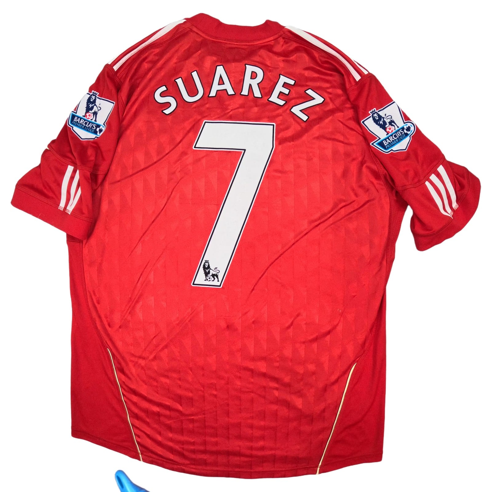 Liverpool Football Shirt Large Red Home adidas Luis Suarez 7 2010 2012 Jersey