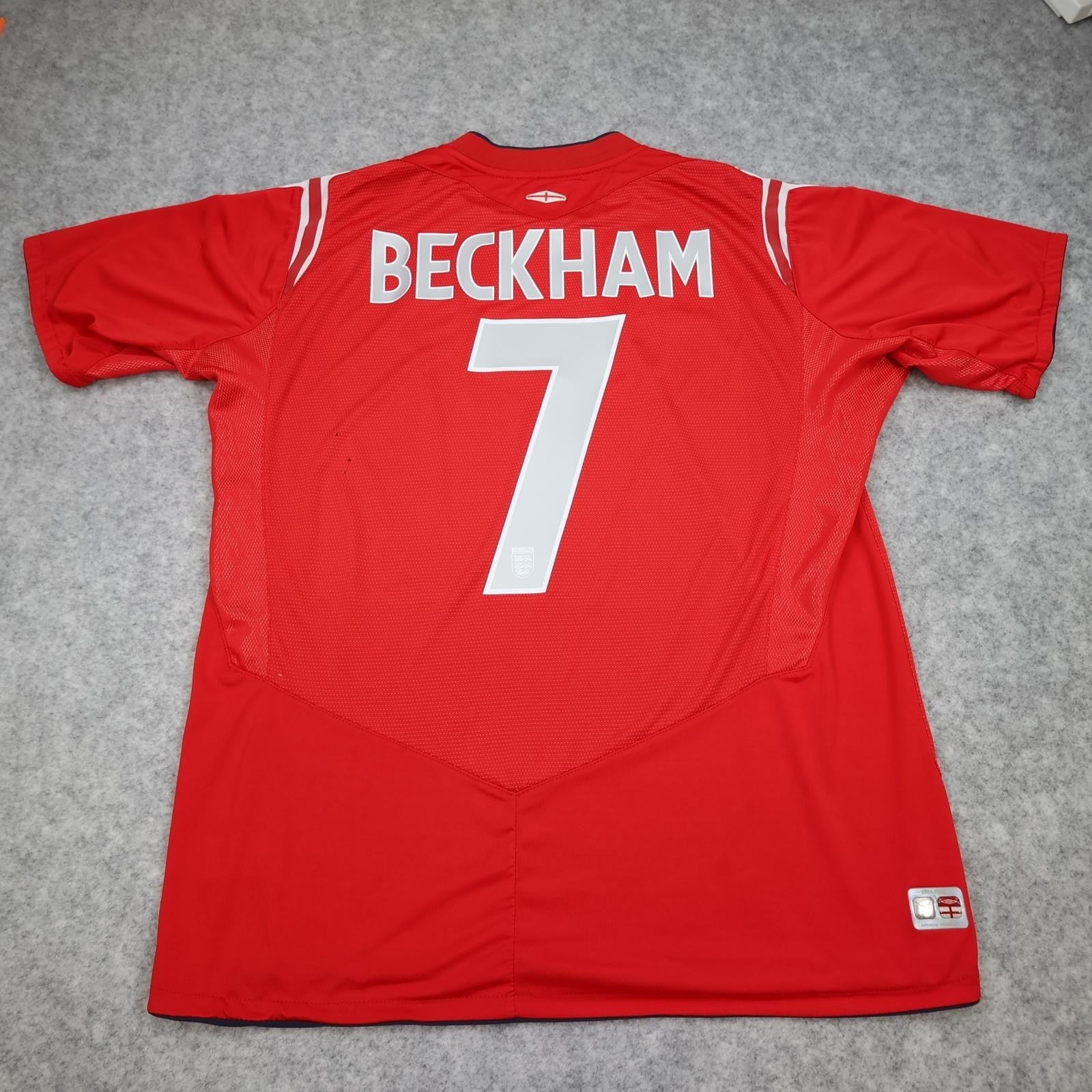 Vintage England Away Shirt Mens XL Red 2004 2006 Umbro Beckham Jersey