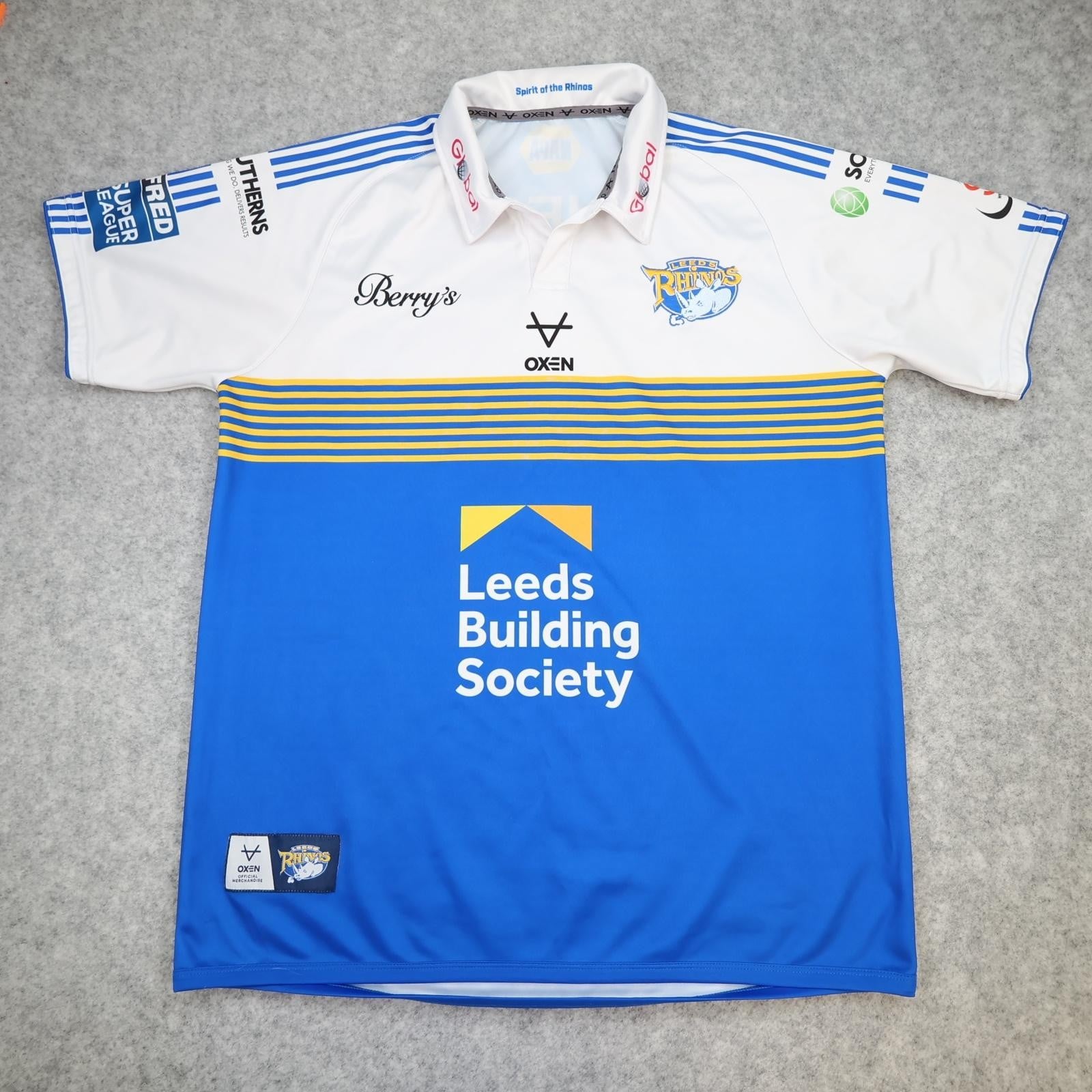 Leeds Rhinos Rugby Shirt Mens Extra Large Rugby League Oxen Building Society
