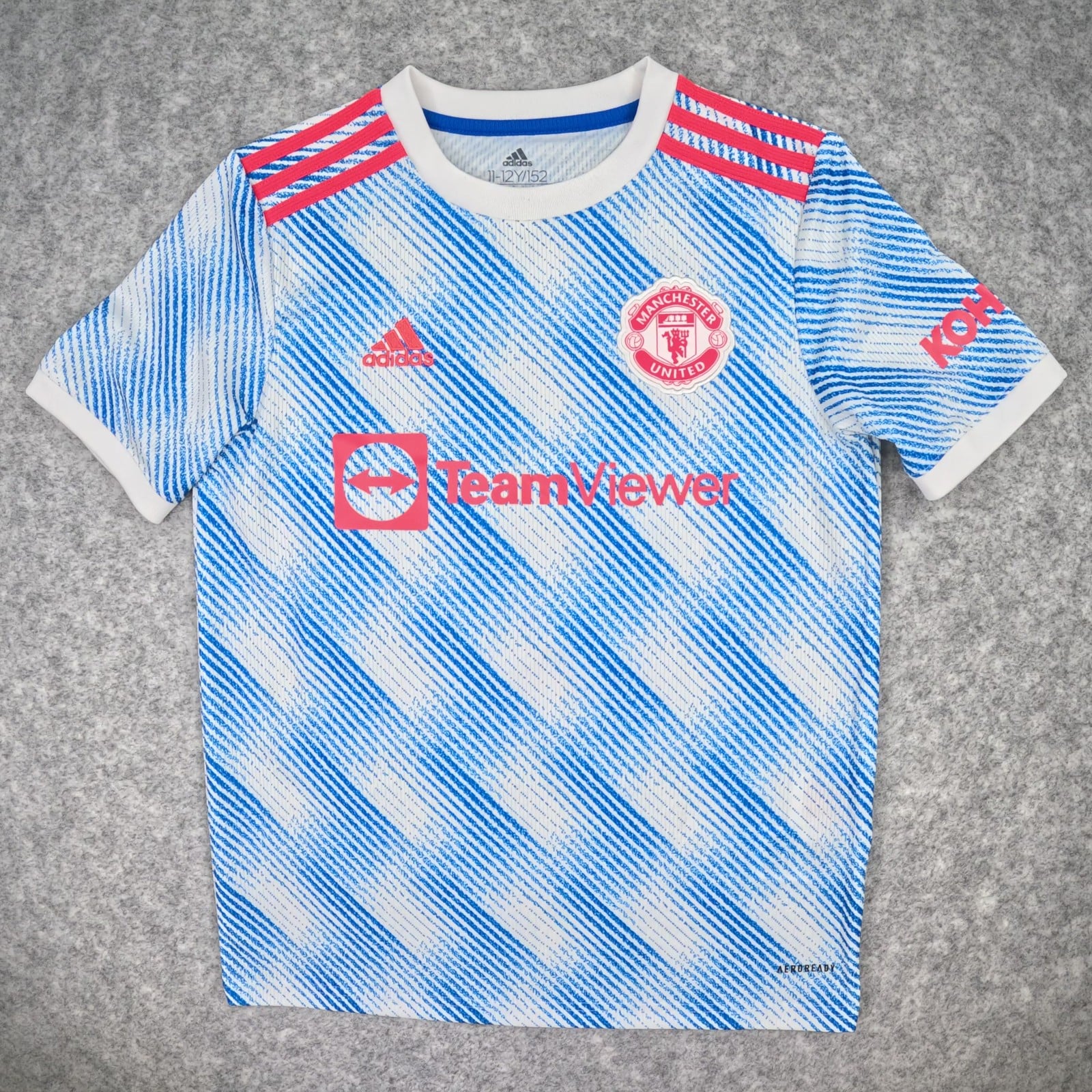 Manchester United Football Shirt 11 12Y Kids White Away 2021 22 adidas Ronaldo 7