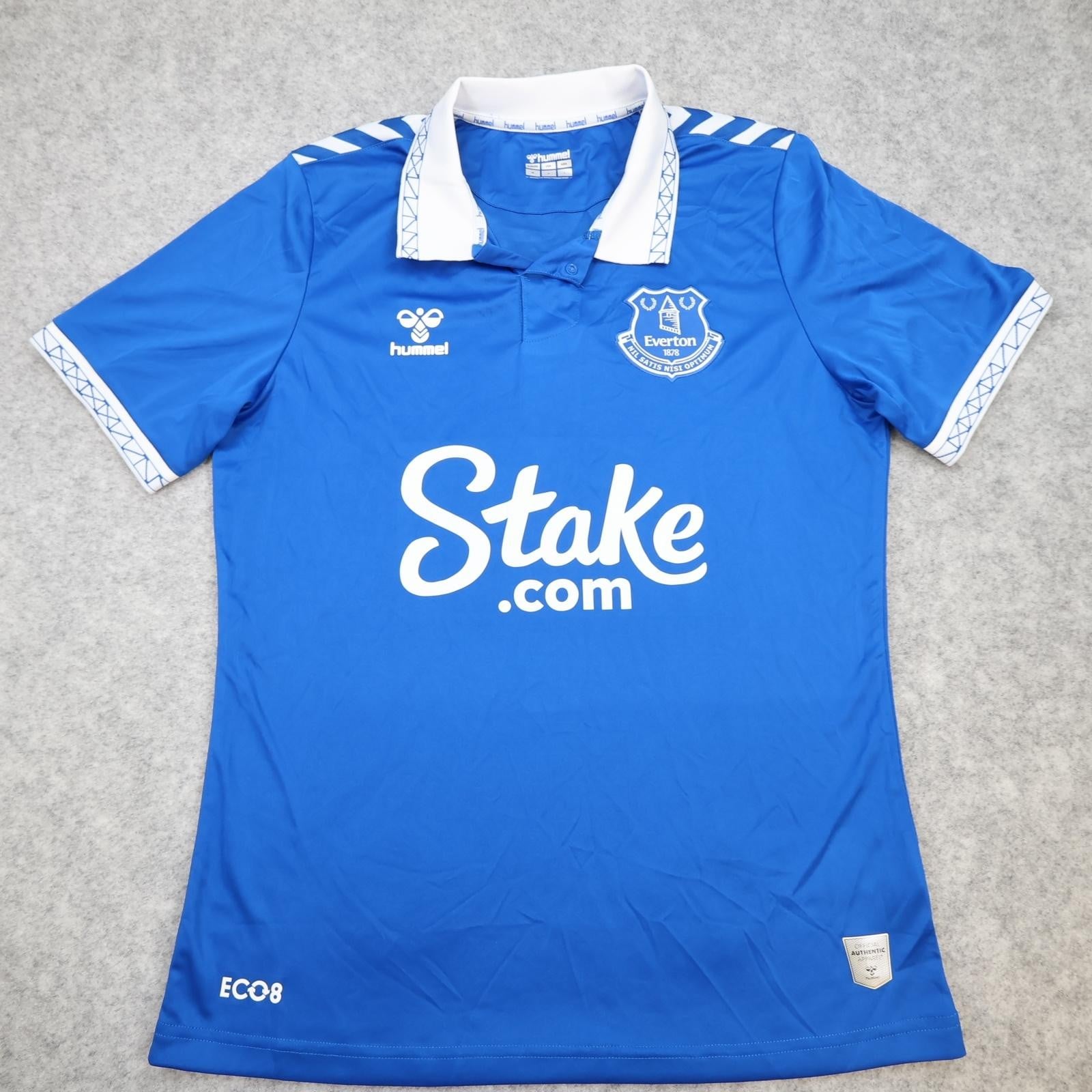 Everton Shirt Mens Medium Blue Home 2022 2023 EPL Football Hummel Stake Jersey