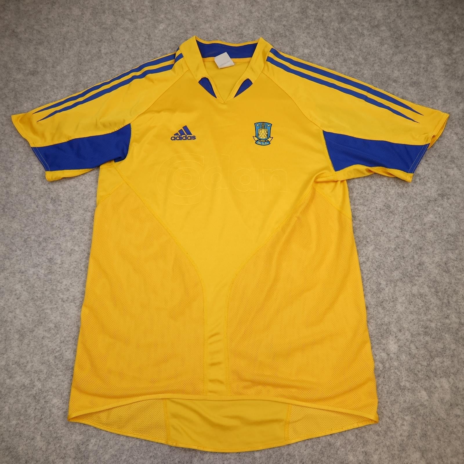 Brondby IF Shirt Mens Small Yellow Home 2005 Football Adidas Codan Soccer Jersey
