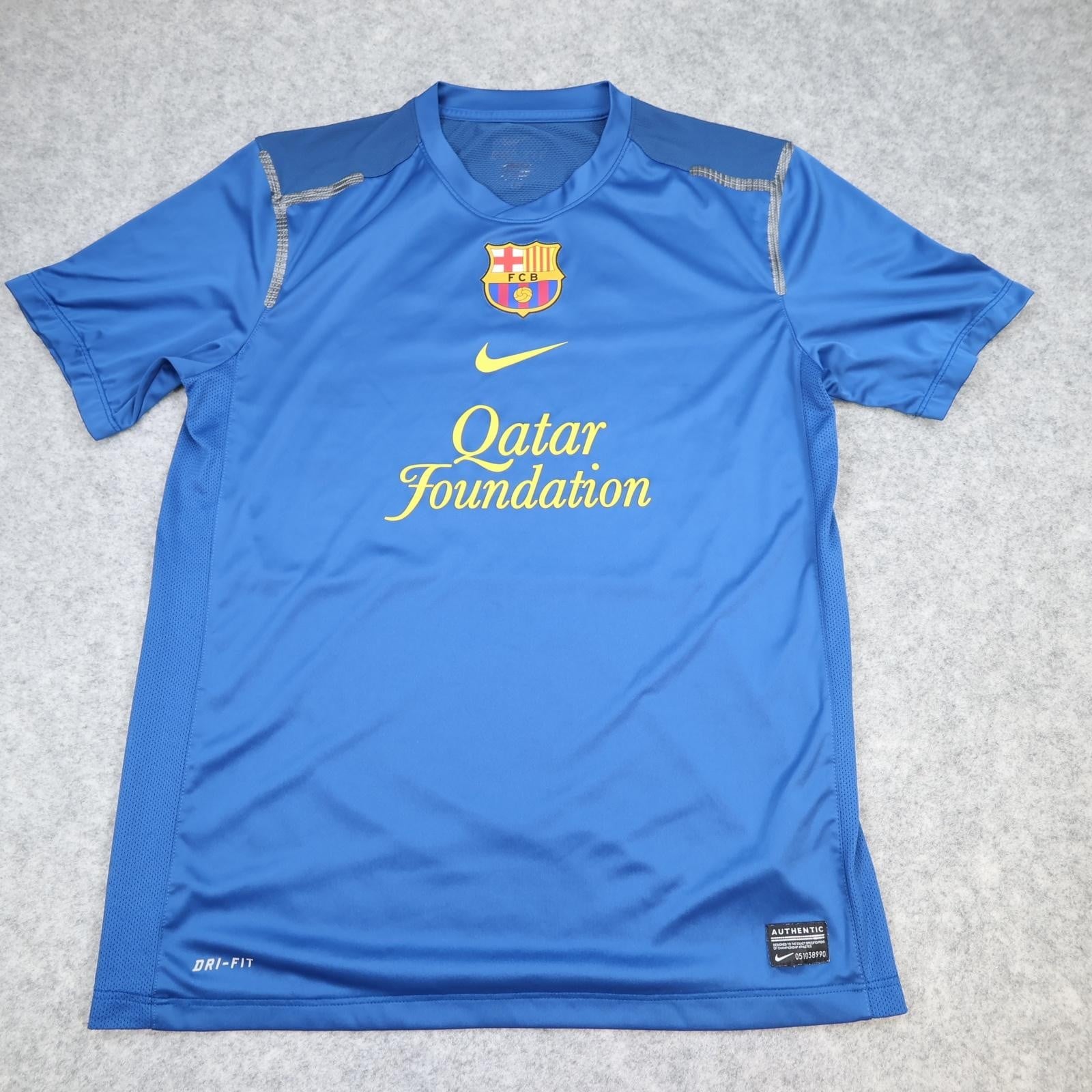 Barcelona Training Shirt Mens Medium Blue 2012 2013 Football Nike Soccer Jersey
